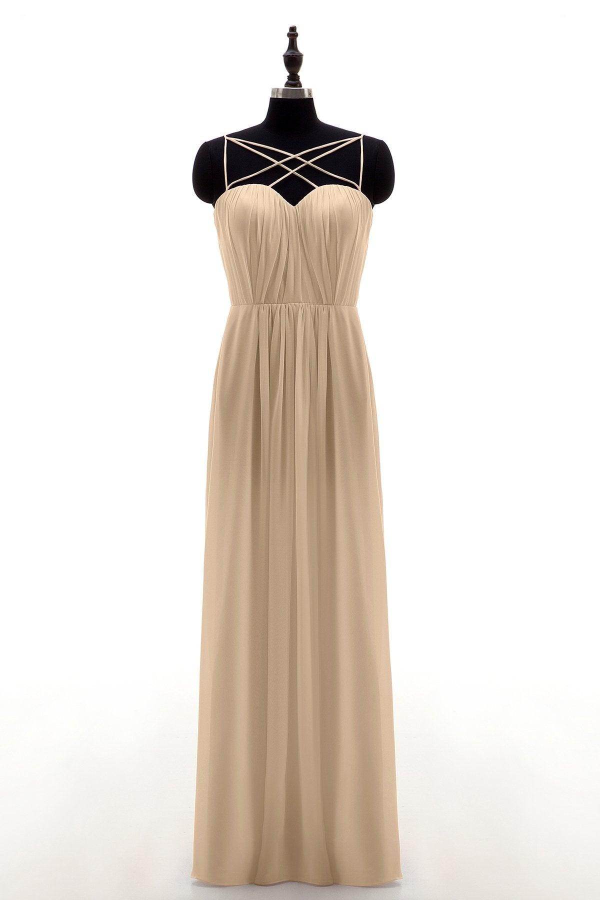Sheath-Column Floor Length Chiffon Bridesmaid Dress NB3315