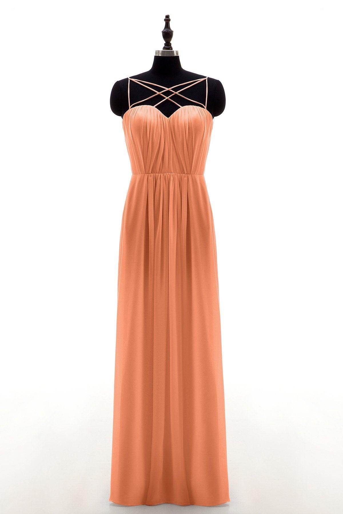Sheath-Column Floor Length Chiffon Bridesmaid Dress NB3315