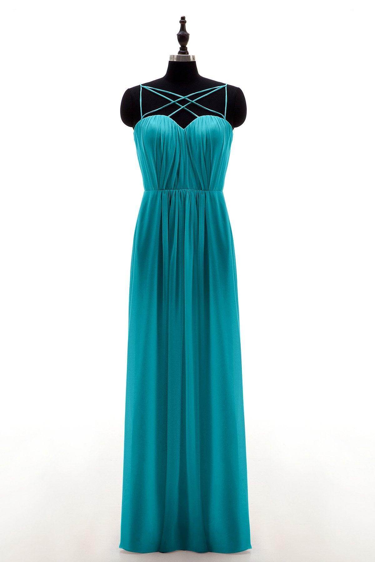 Sheath-Column Floor Length Chiffon Bridesmaid Dress NB3315