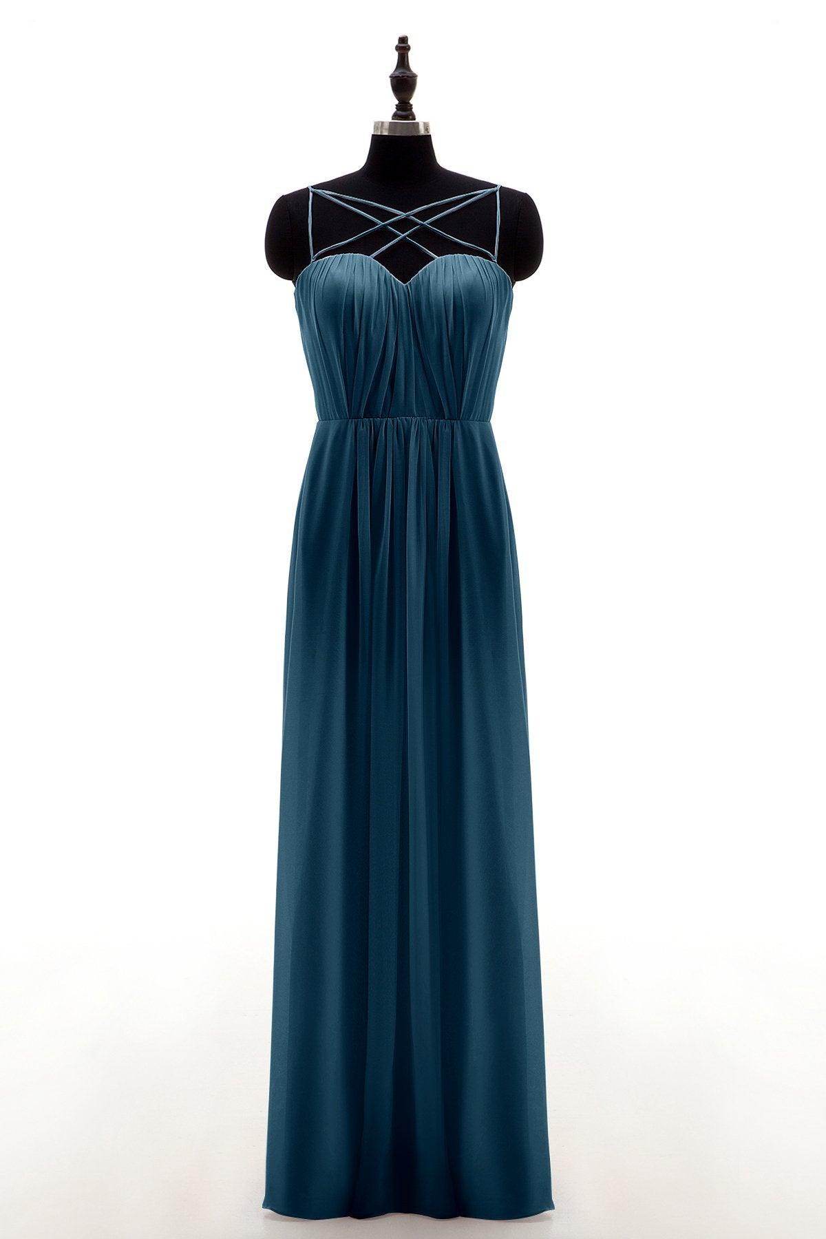 Sheath-Column Floor Length Chiffon Bridesmaid Dress NB3315