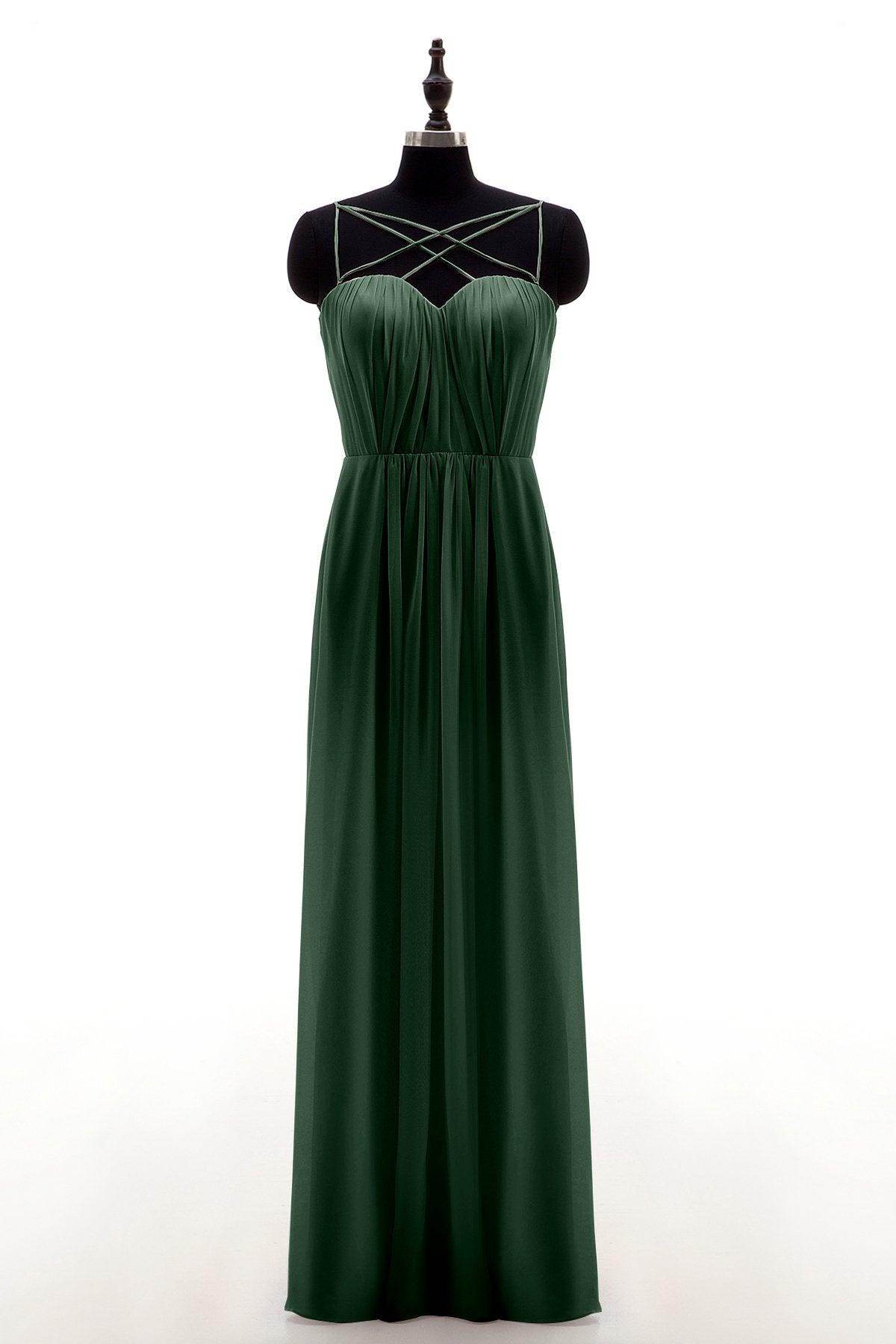Sheath-Column Floor Length Chiffon Bridesmaid Dress NB3315