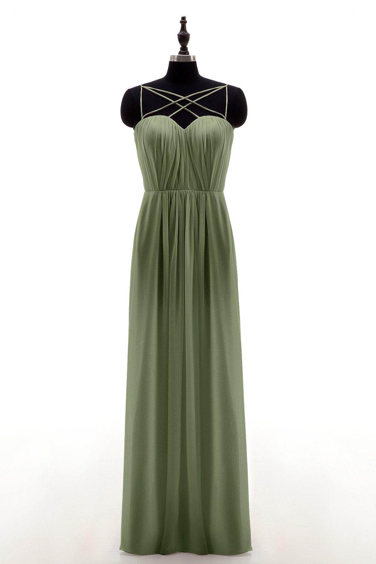 Sheath-Column Floor Length Chiffon Bridesmaid Dress NB3315
