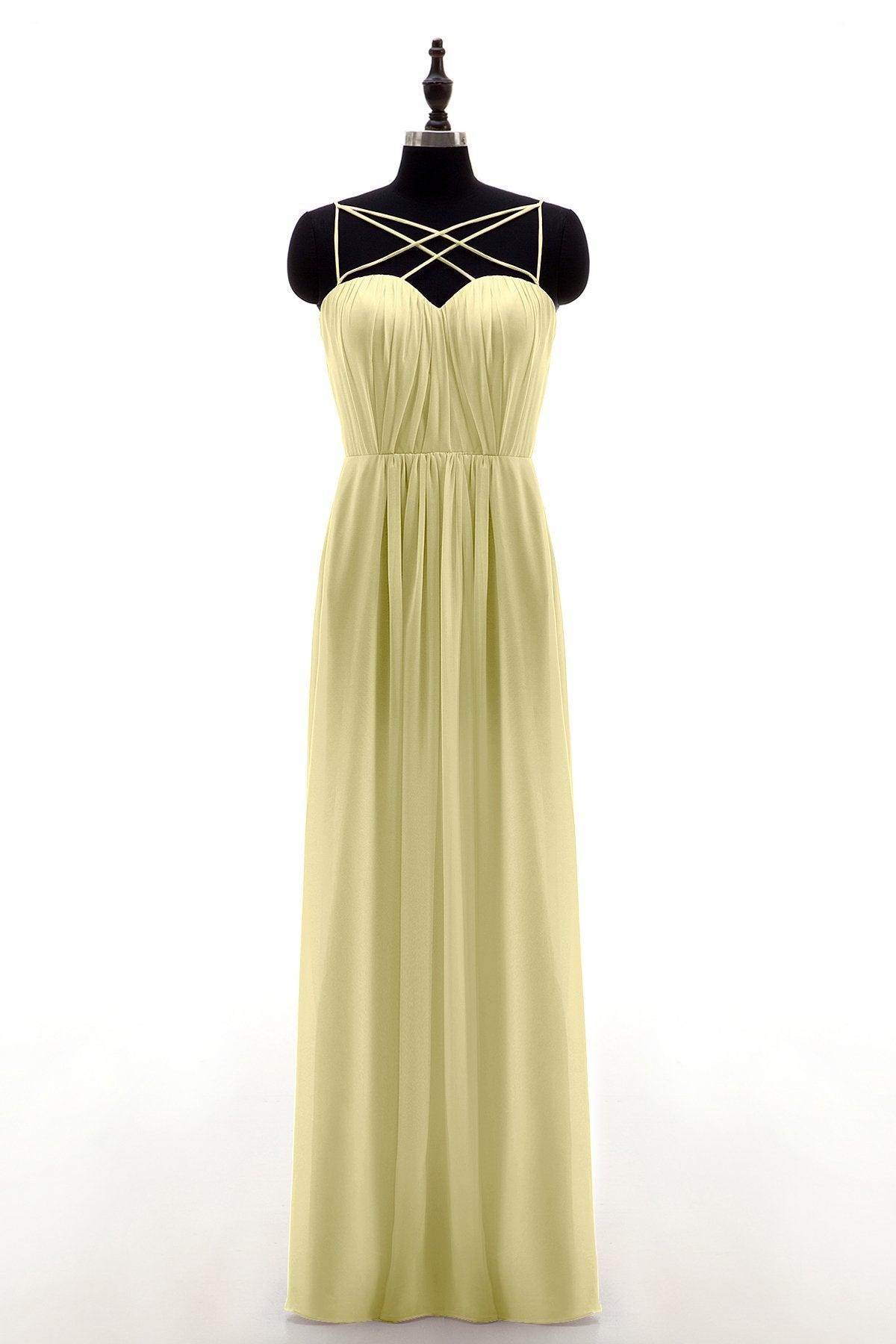 Sheath-Column Floor Length Chiffon Bridesmaid Dress NB3315