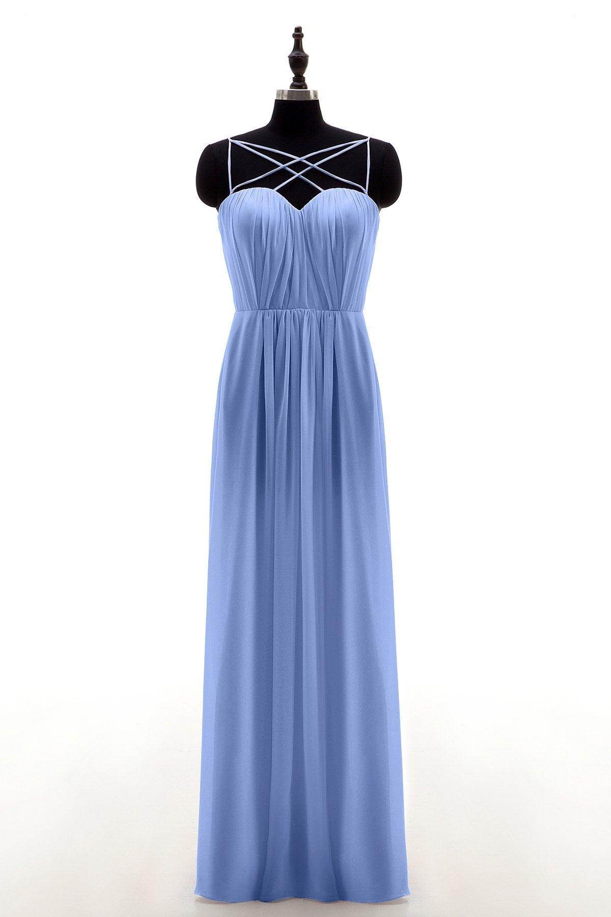 Sheath-Column Floor Length Chiffon Bridesmaid Dress NB3315