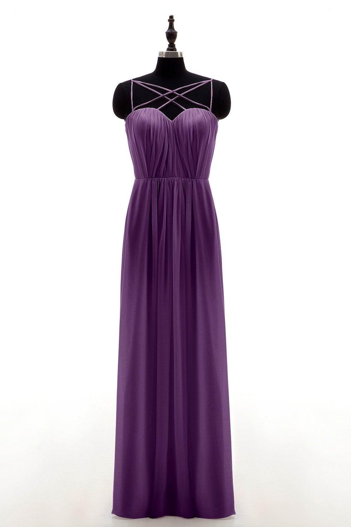 Sheath-Column Floor Length Chiffon Bridesmaid Dress NB3315