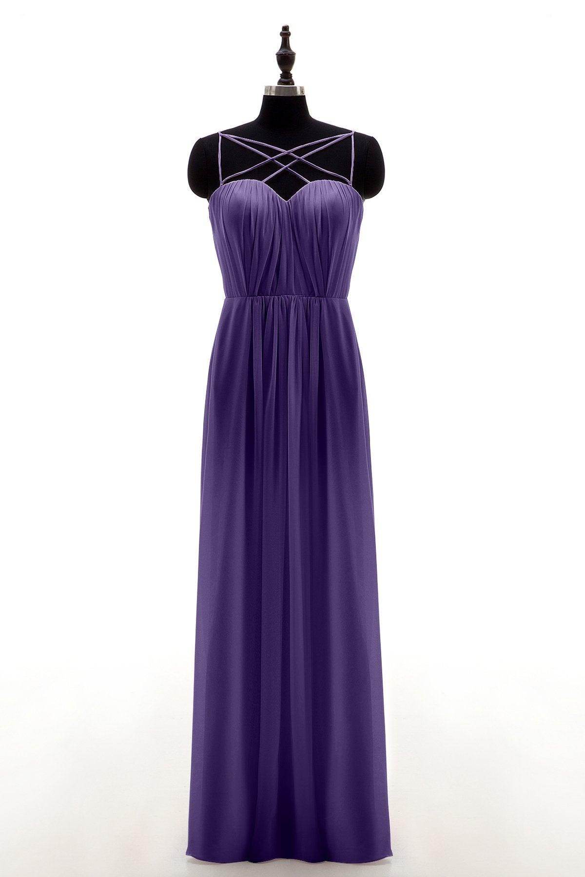 Sheath-Column Floor Length Chiffon Bridesmaid Dress NB3315