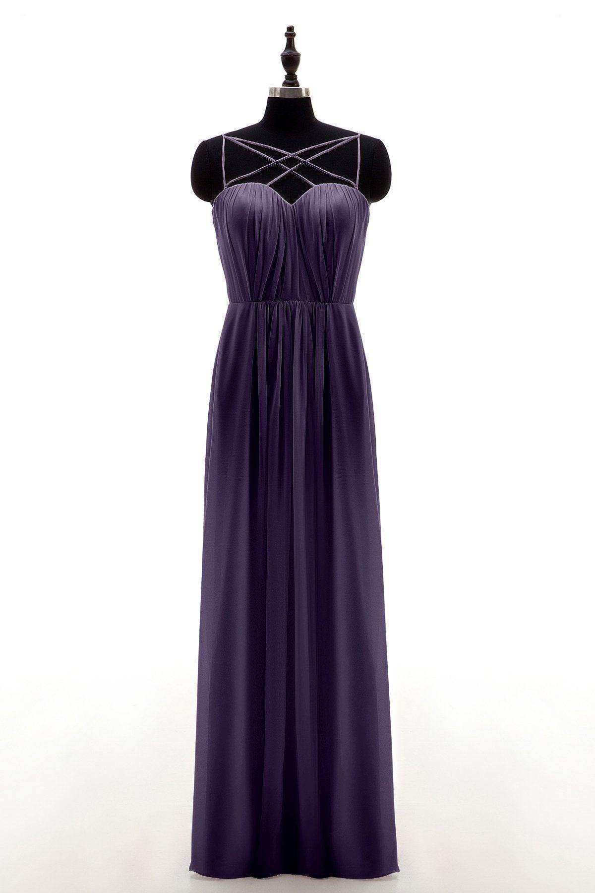 Sheath-Column Floor Length Chiffon Bridesmaid Dress NB3315