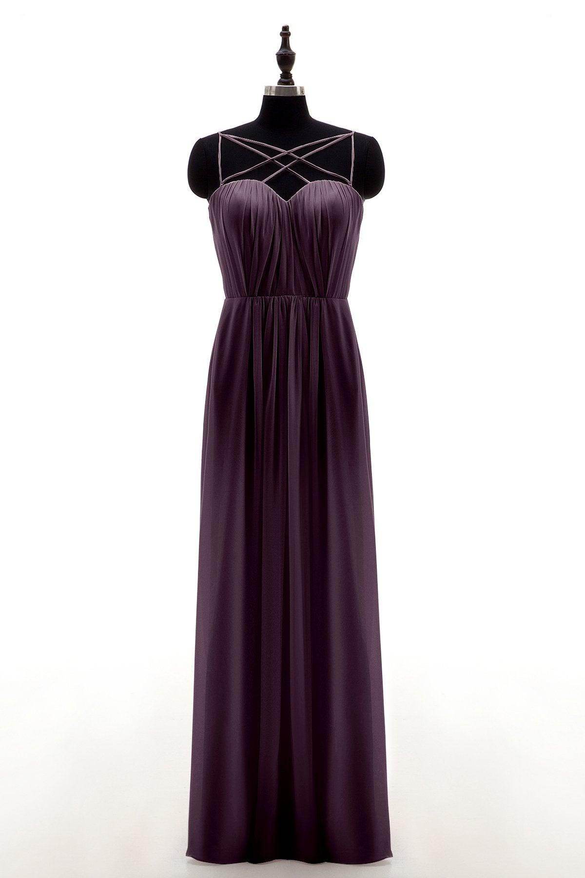 Sheath-Column Floor Length Chiffon Bridesmaid Dress NB3315
