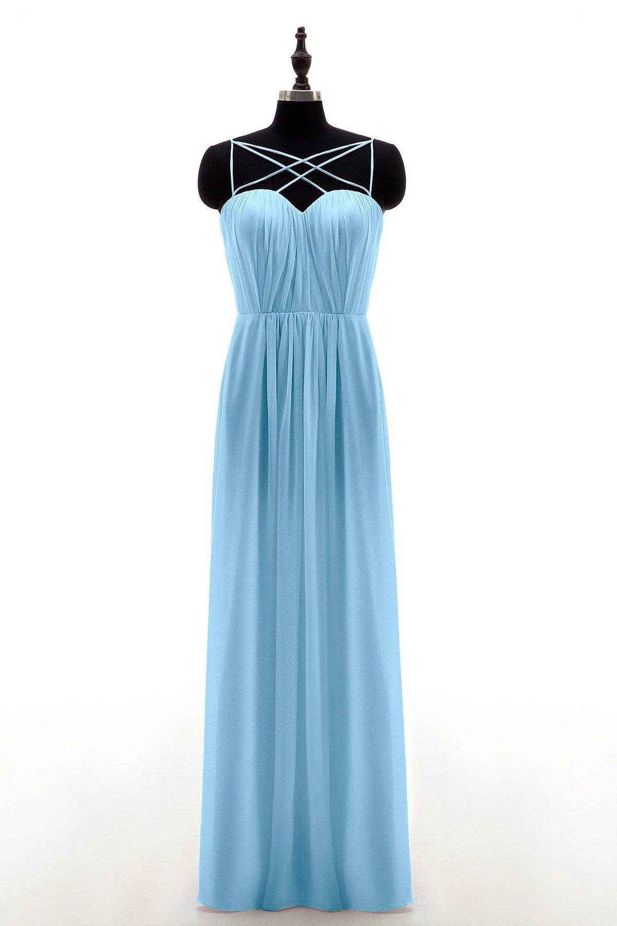 Sheath-Column Floor Length Chiffon Bridesmaid Dress NB3315