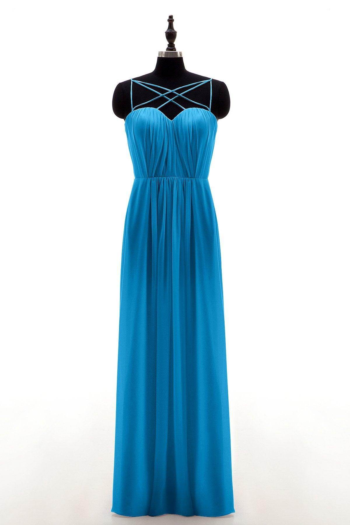 Sheath-Column Floor Length Chiffon Bridesmaid Dress NB3315