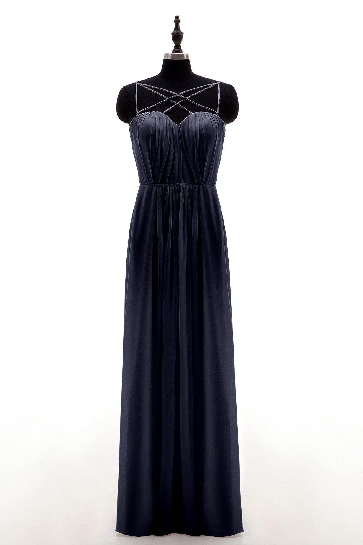 Sheath-Column Floor Length Chiffon Bridesmaid Dress NB3315