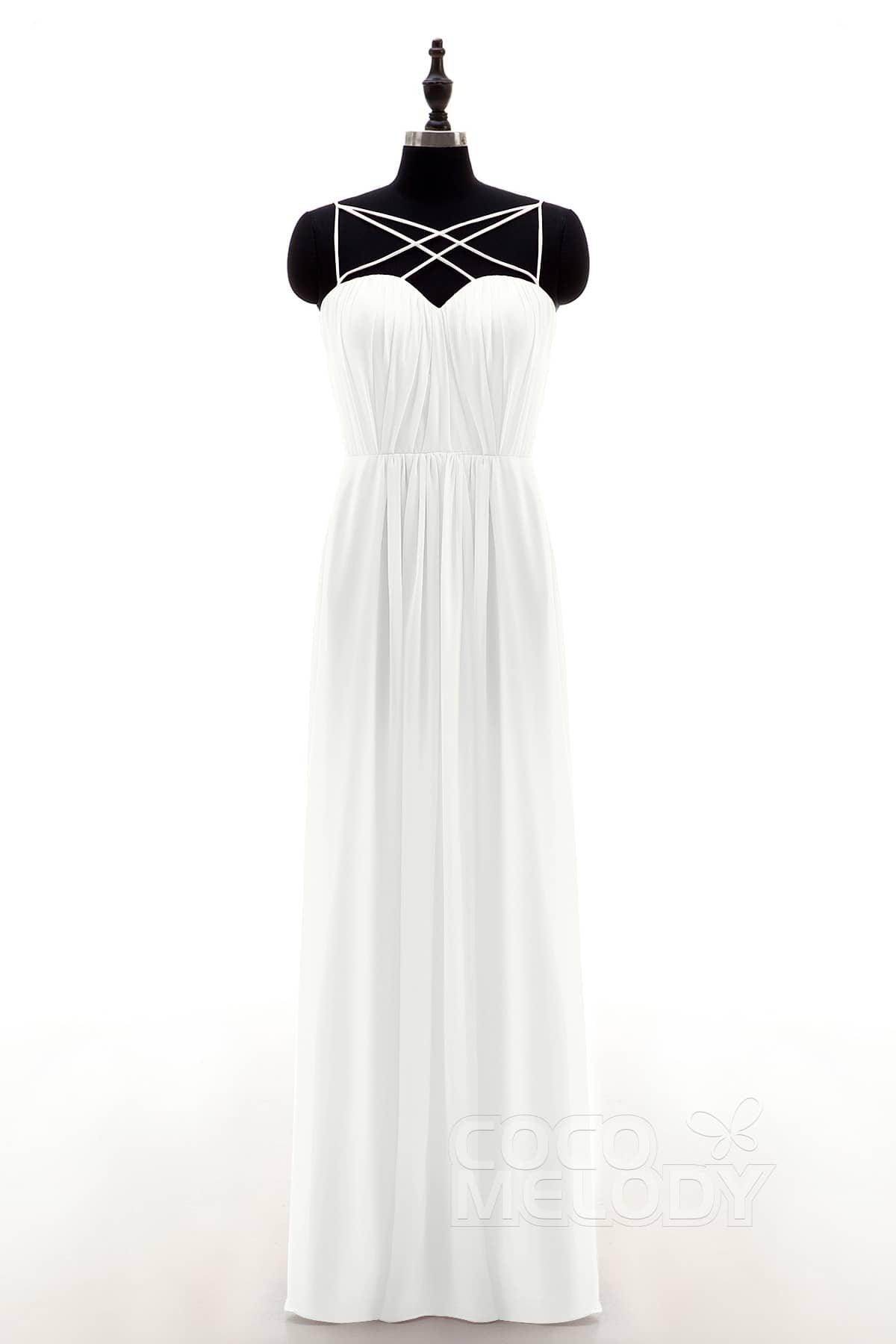 Sheath-Column Floor Length Chiffon Bridesmaid Dress NB3315
