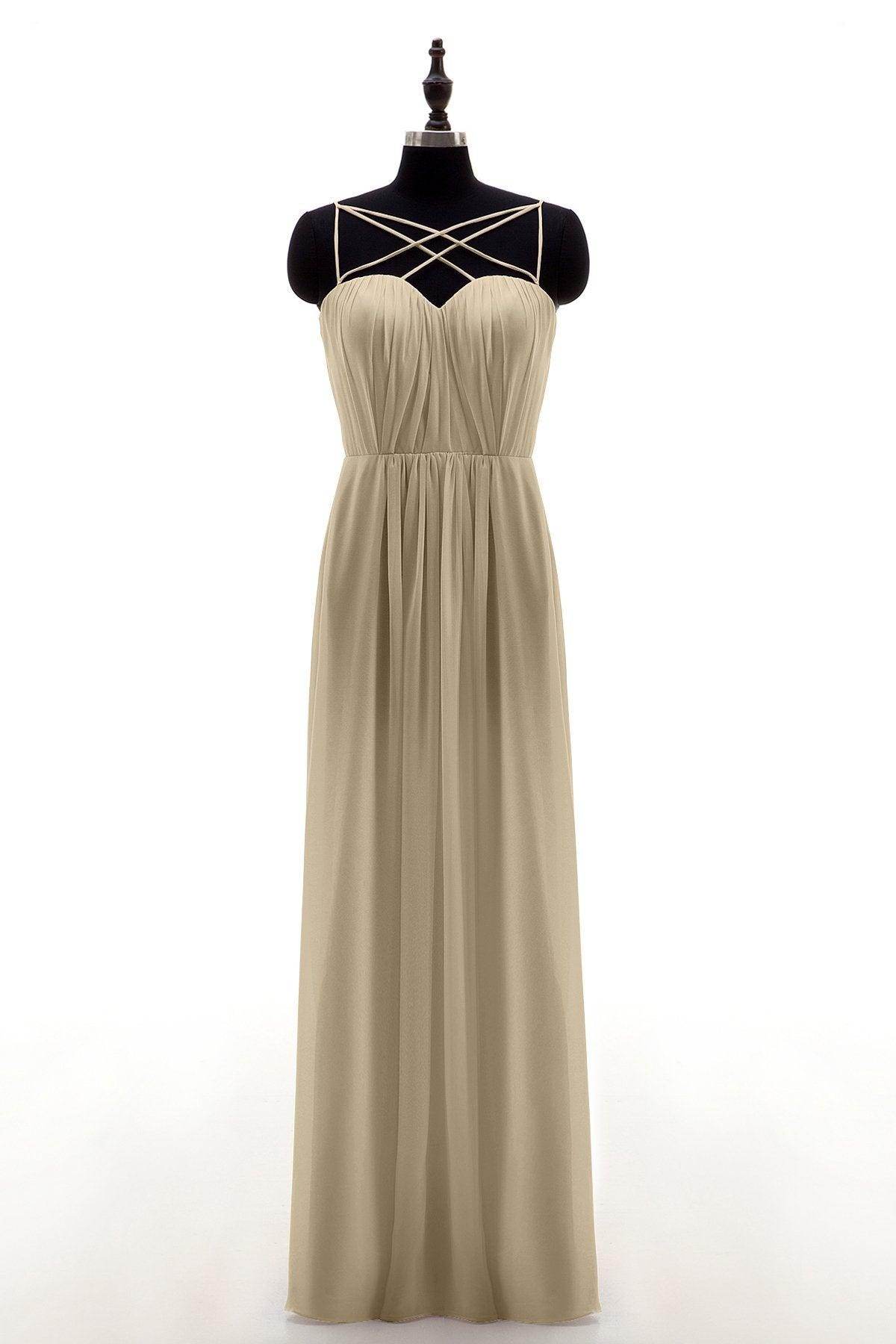 Sheath-Column Floor Length Chiffon Bridesmaid Dress NB3315