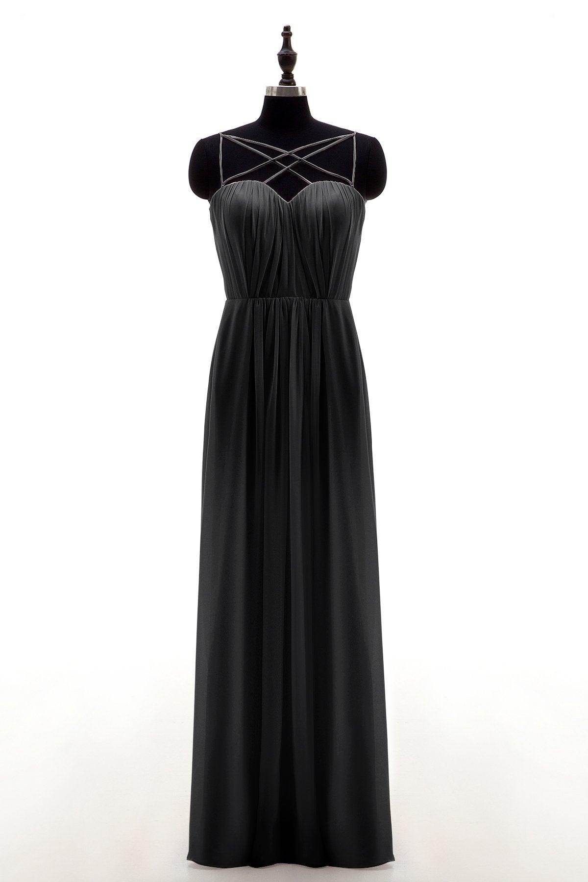 Sheath-Column Floor Length Chiffon Bridesmaid Dress NB3315