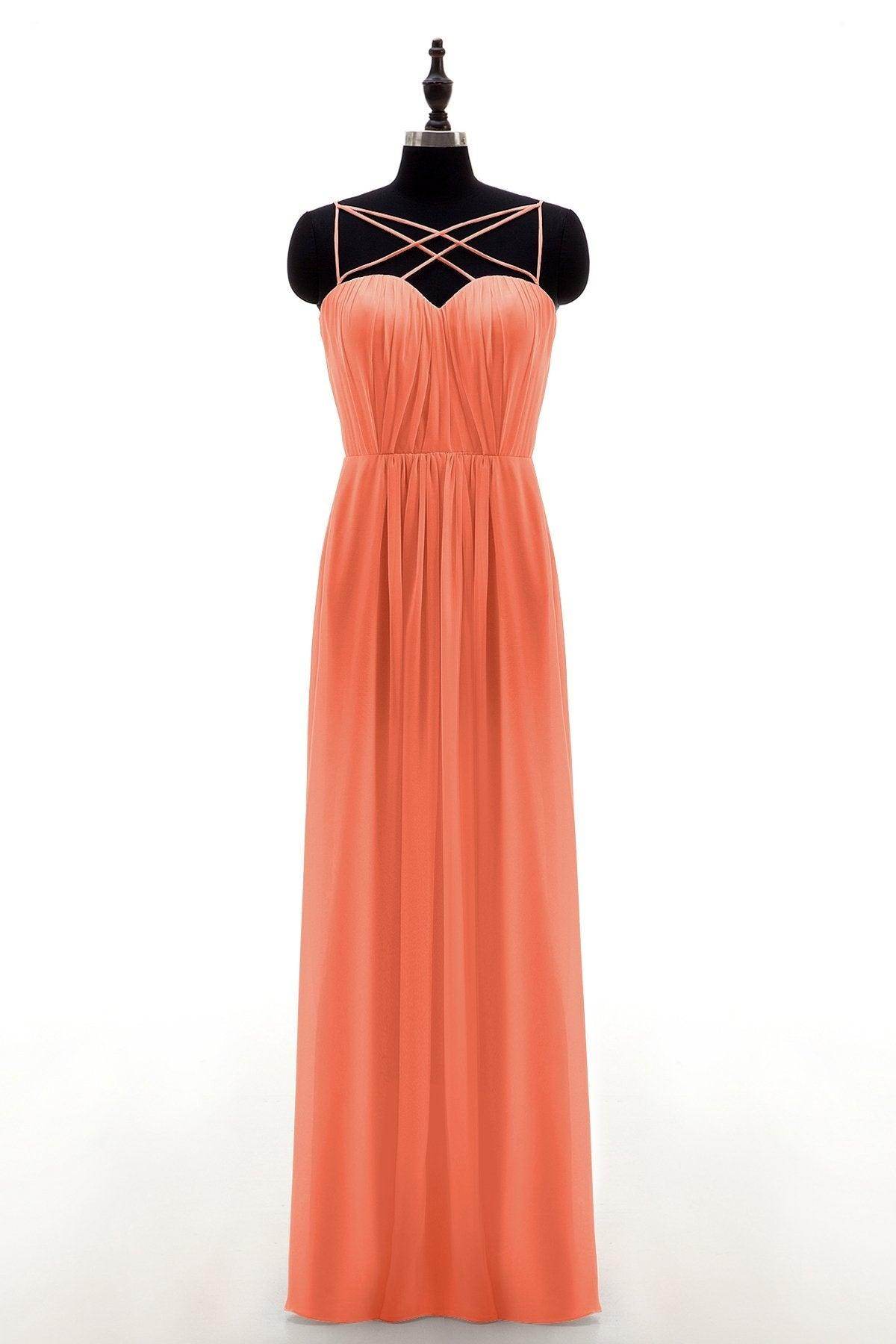 Sheath-Column Floor Length Chiffon Bridesmaid Dress NB3315