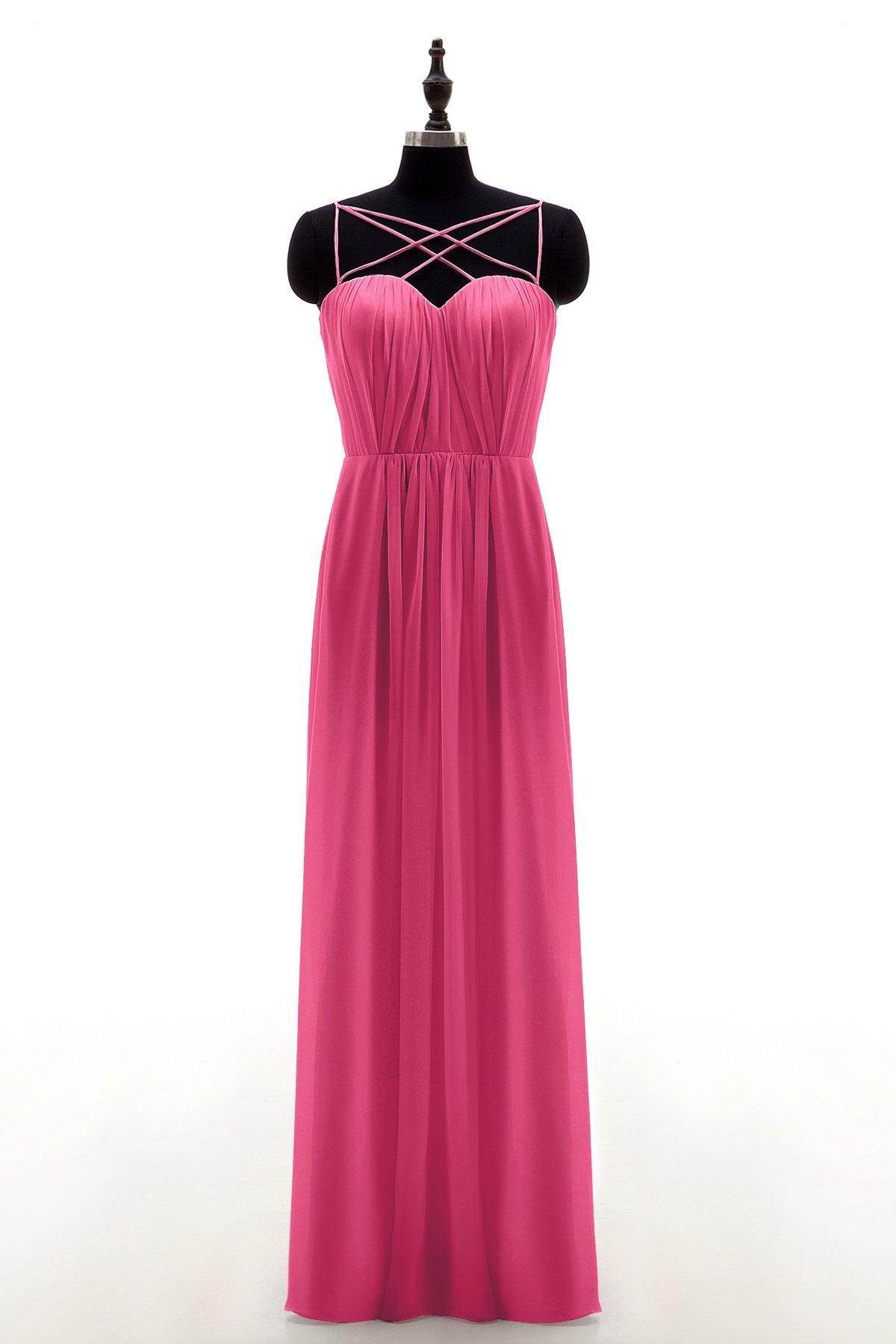 Sheath-Column Floor Length Chiffon Bridesmaid Dress NB3315