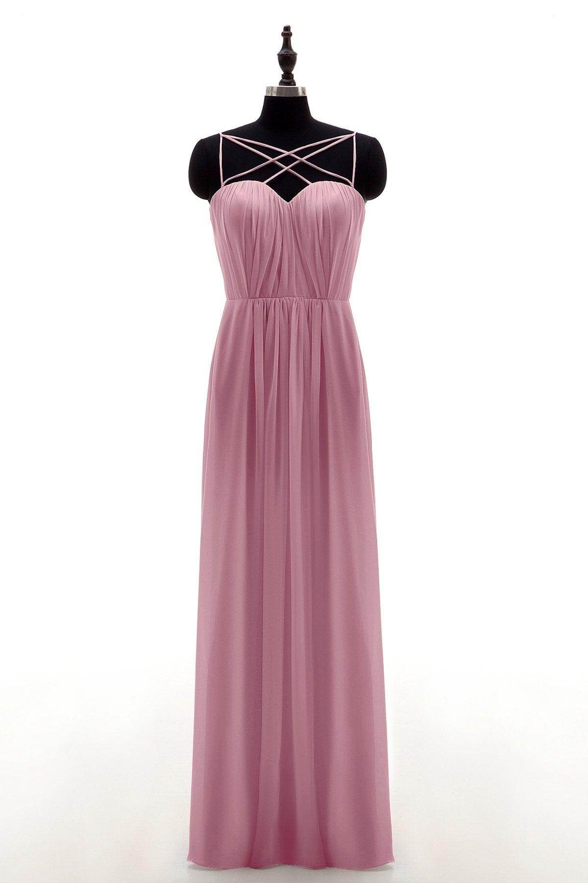 Sheath-Column Floor Length Chiffon Bridesmaid Dress NB3315