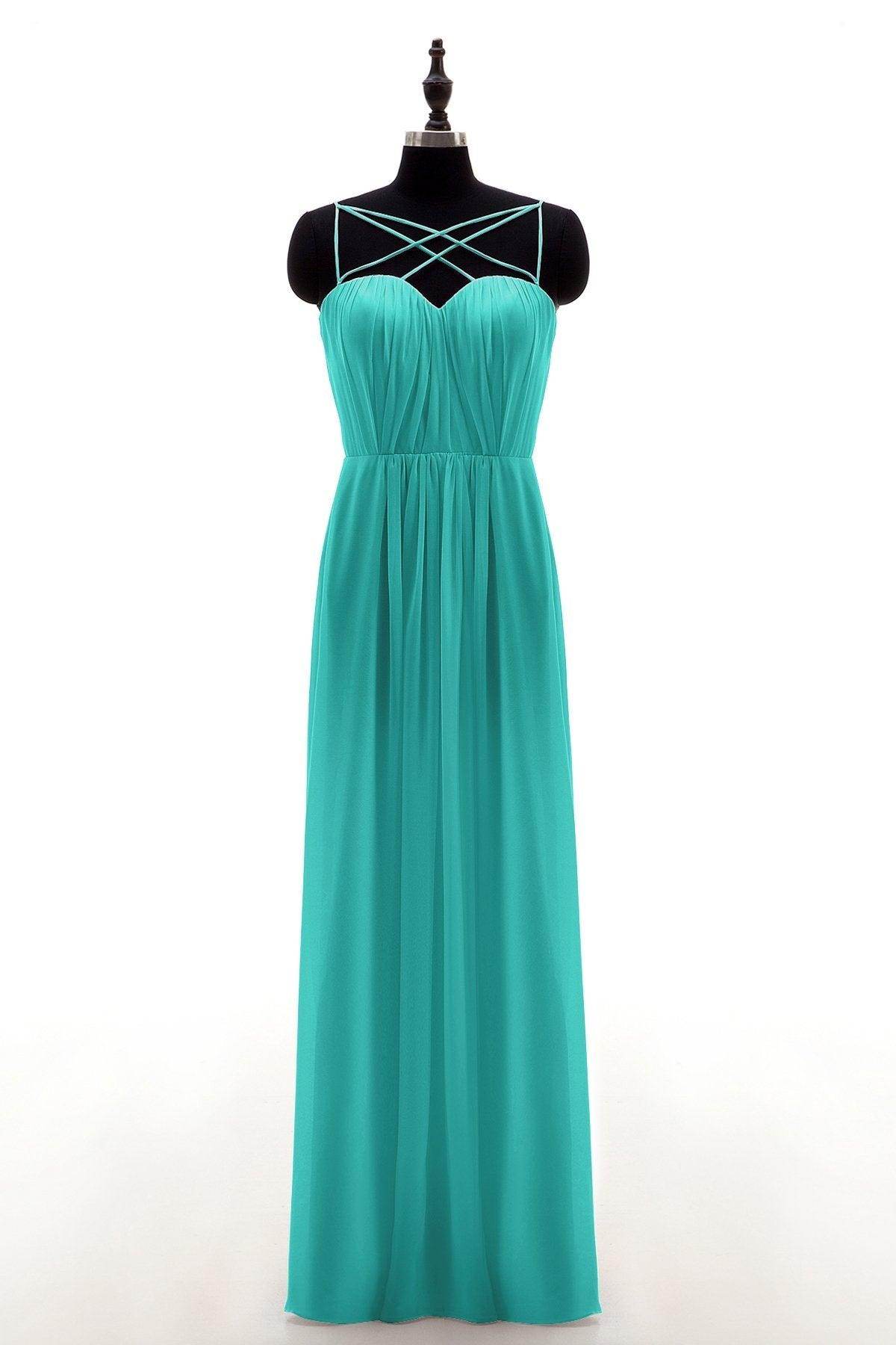 Sheath-Column Floor Length Chiffon Bridesmaid Dress NB3315