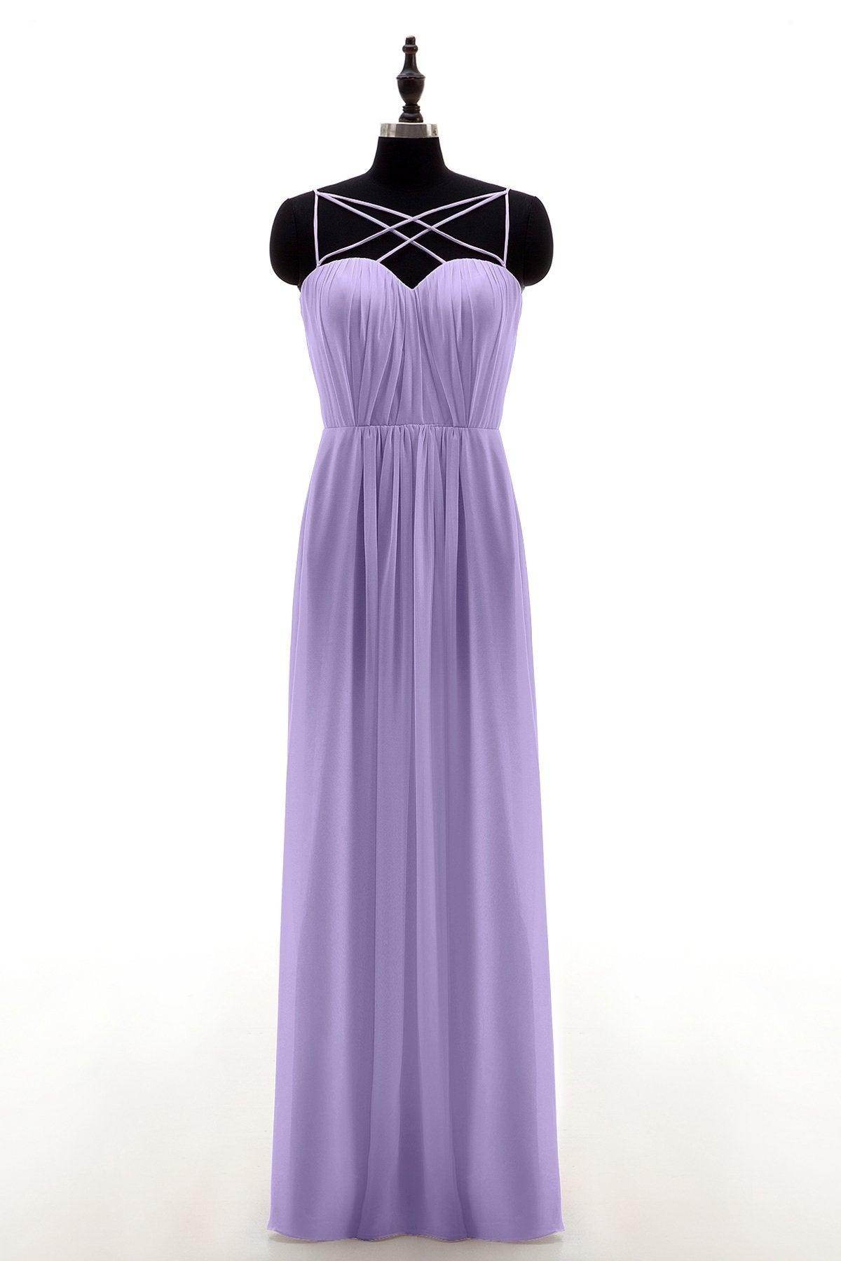 Sheath-Column Floor Length Chiffon Bridesmaid Dress NB3315