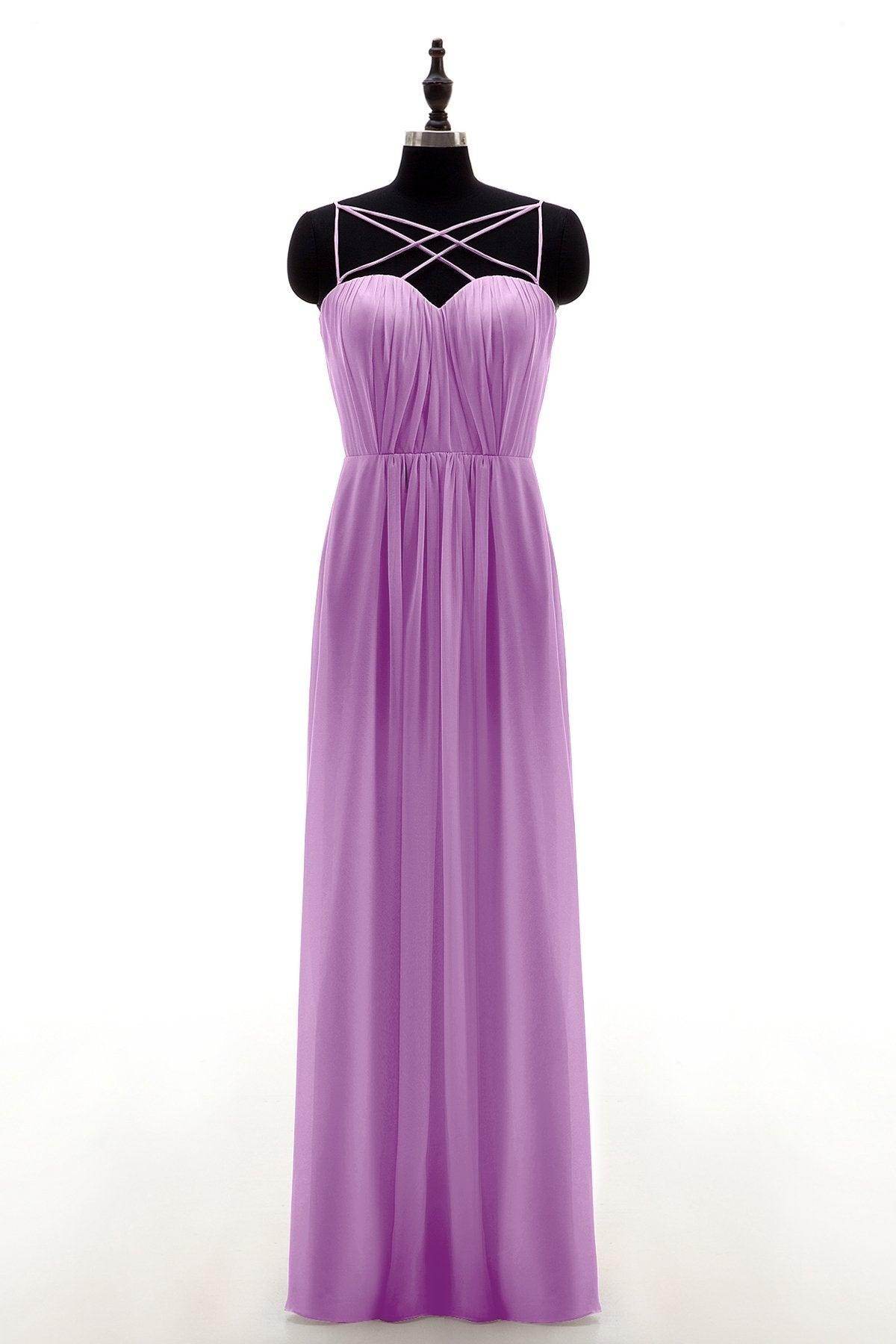 Sheath-Column Floor Length Chiffon Bridesmaid Dress NB3315