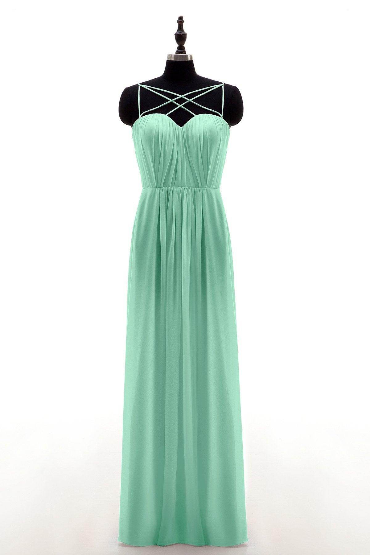 Sheath-Column Floor Length Chiffon Bridesmaid Dress NB3315