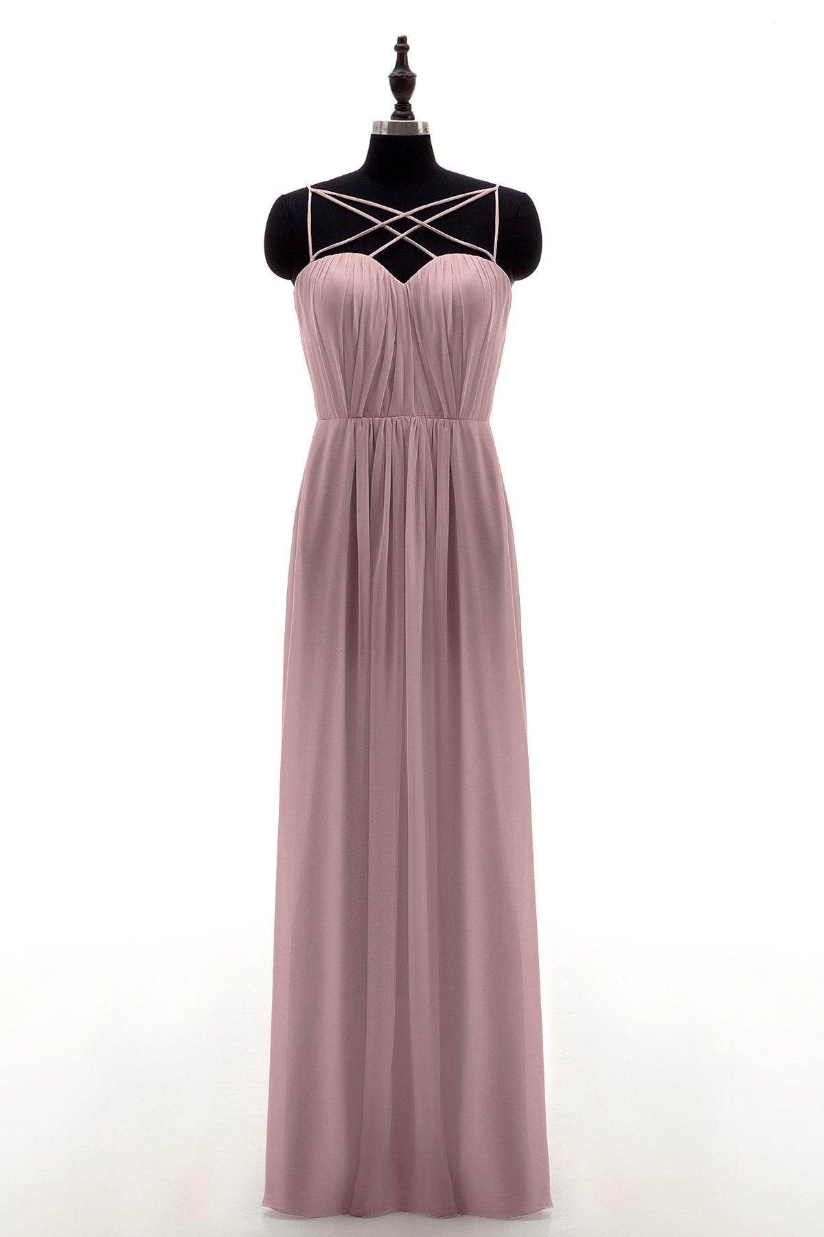 Sheath-Column Floor Length Chiffon Bridesmaid Dress NB3315