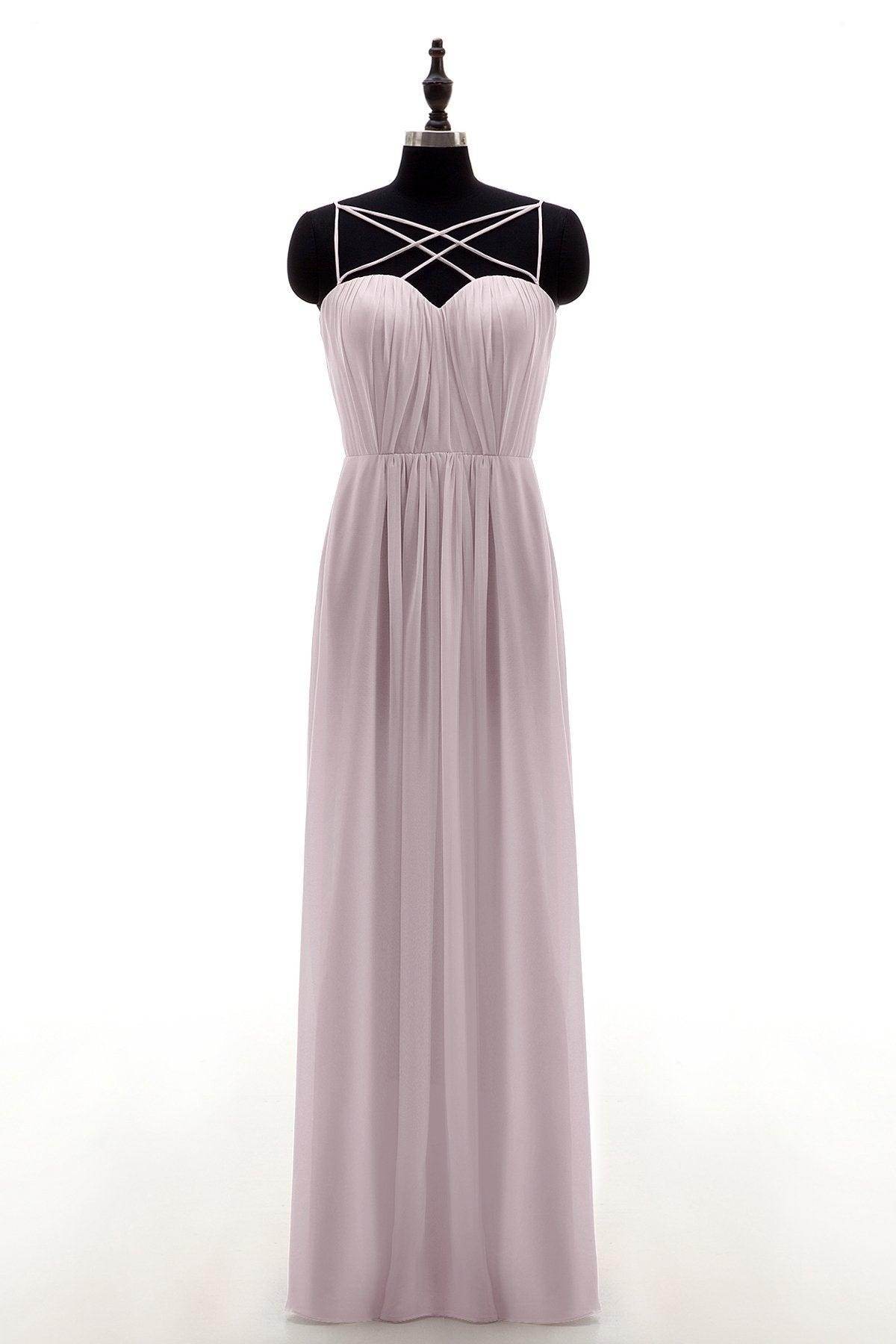 Sheath-Column Floor Length Chiffon Bridesmaid Dress NB3315