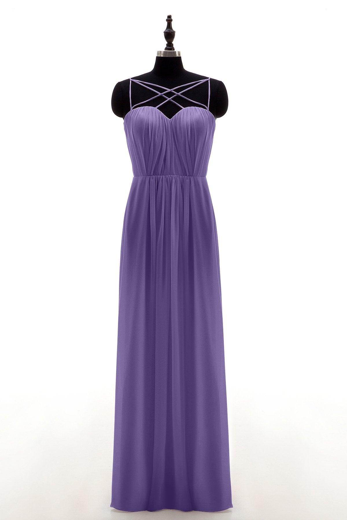Sheath-Column Floor Length Chiffon Bridesmaid Dress NB3315