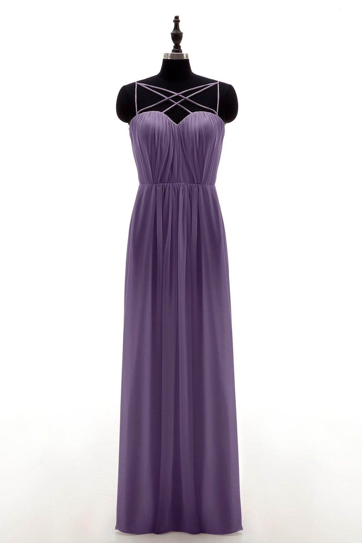 Sheath-Column Floor Length Chiffon Bridesmaid Dress NB3315