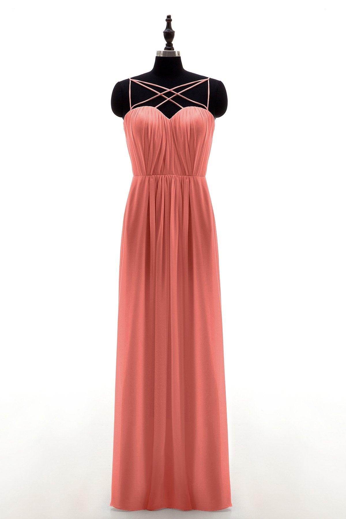 Sheath-Column Floor Length Chiffon Bridesmaid Dress NB3315