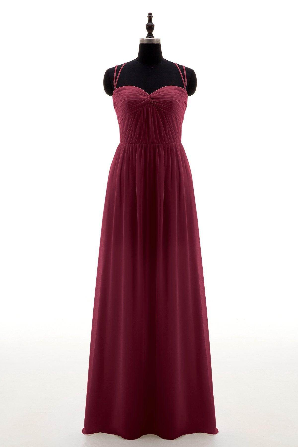 Sheath-Column Floor Length Chiffon Bridesmaid Dress NB3316