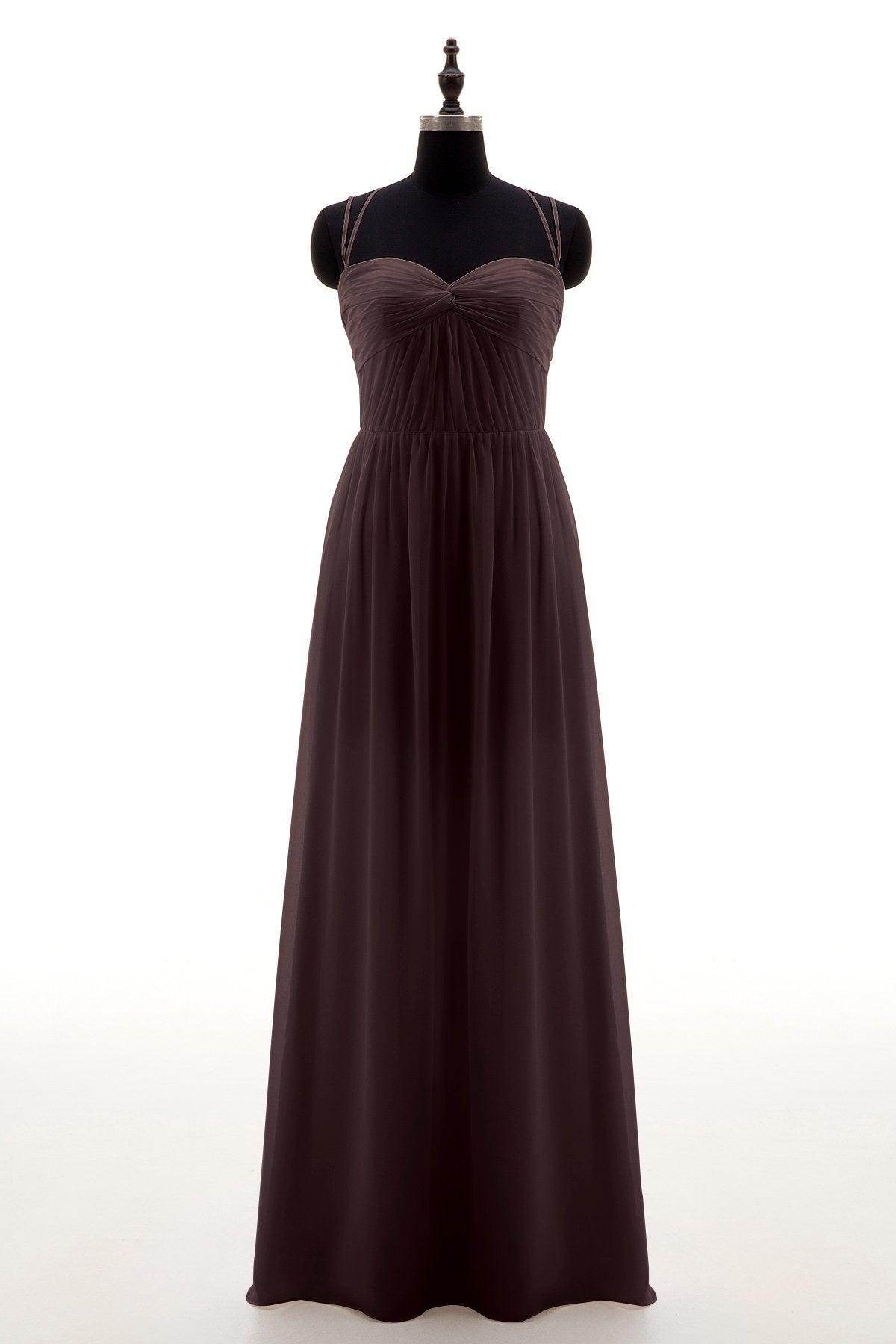 Sheath-Column Floor Length Chiffon Bridesmaid Dress NB3316