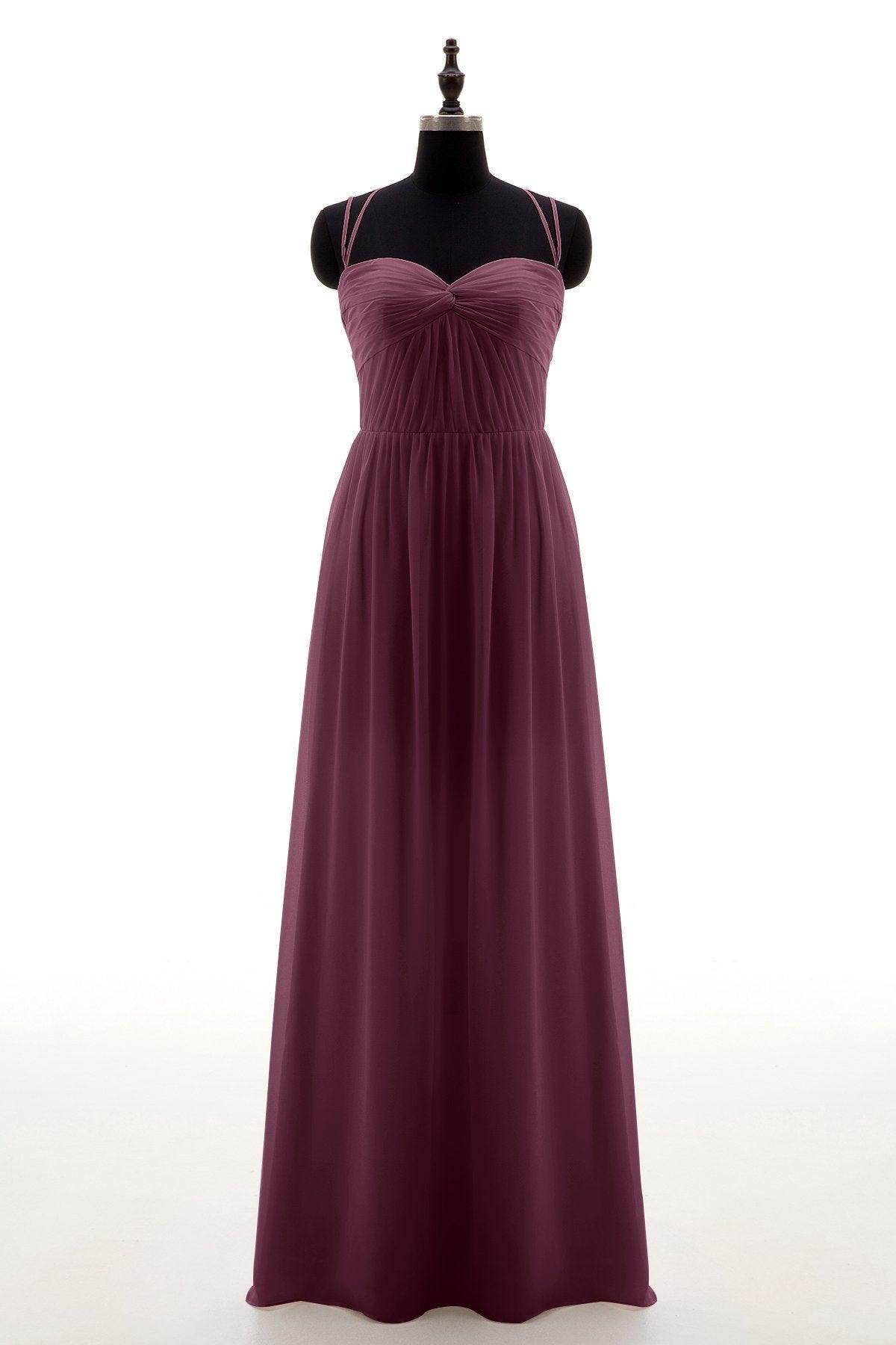 Sheath-Column Floor Length Chiffon Bridesmaid Dress NB3316