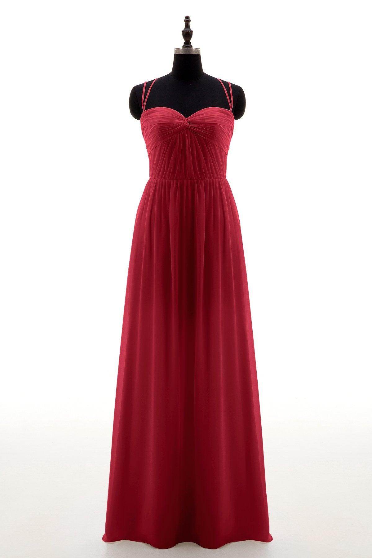 Sheath-Column Floor Length Chiffon Bridesmaid Dress NB3316