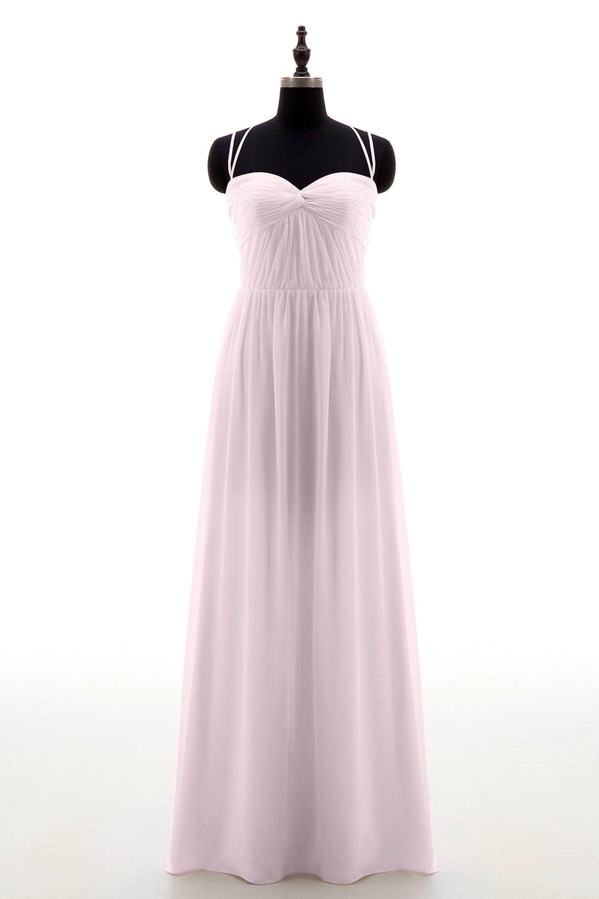 Sheath-Column Floor Length Chiffon Bridesmaid Dress NB3316