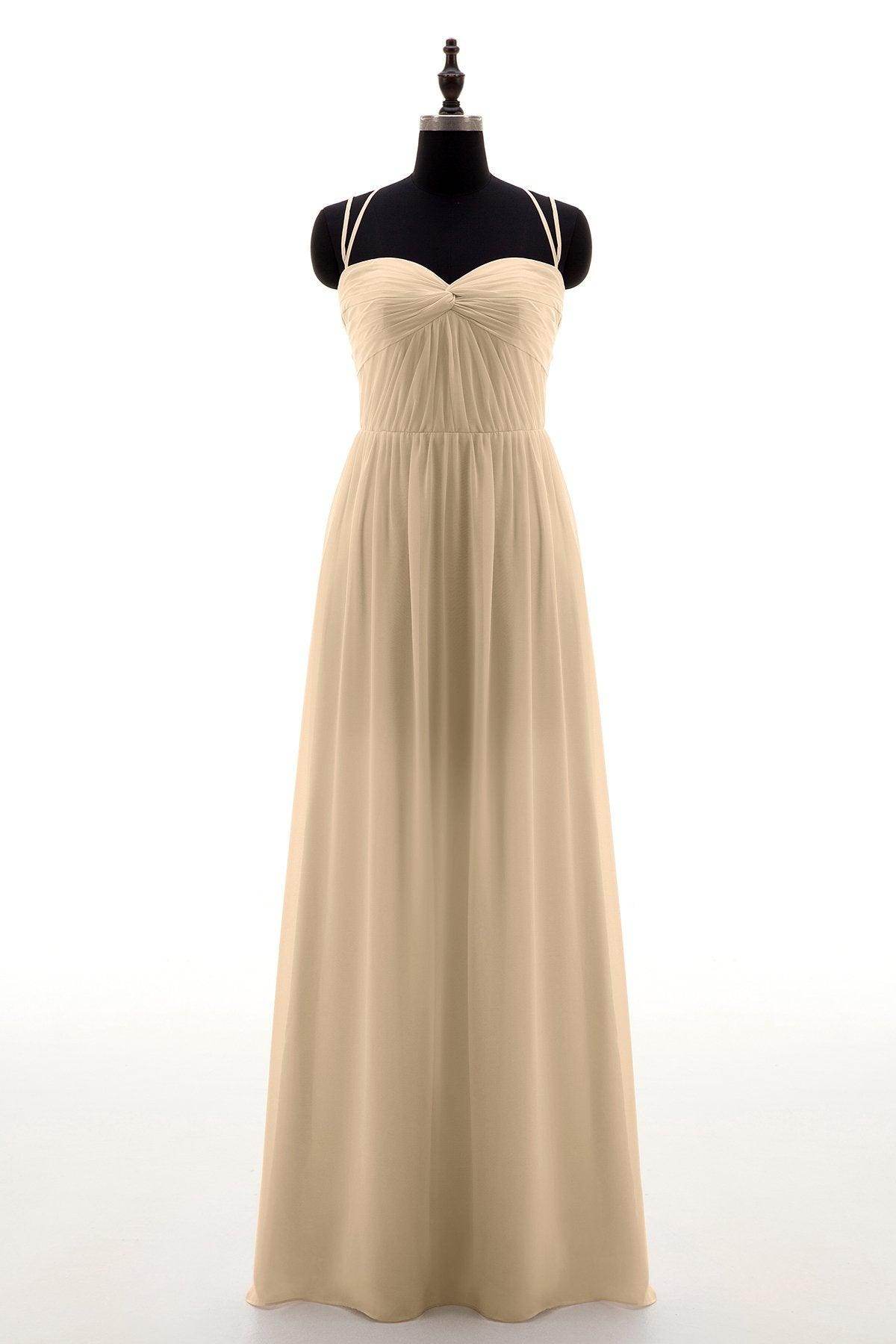 Sheath-Column Floor Length Chiffon Bridesmaid Dress NB3316