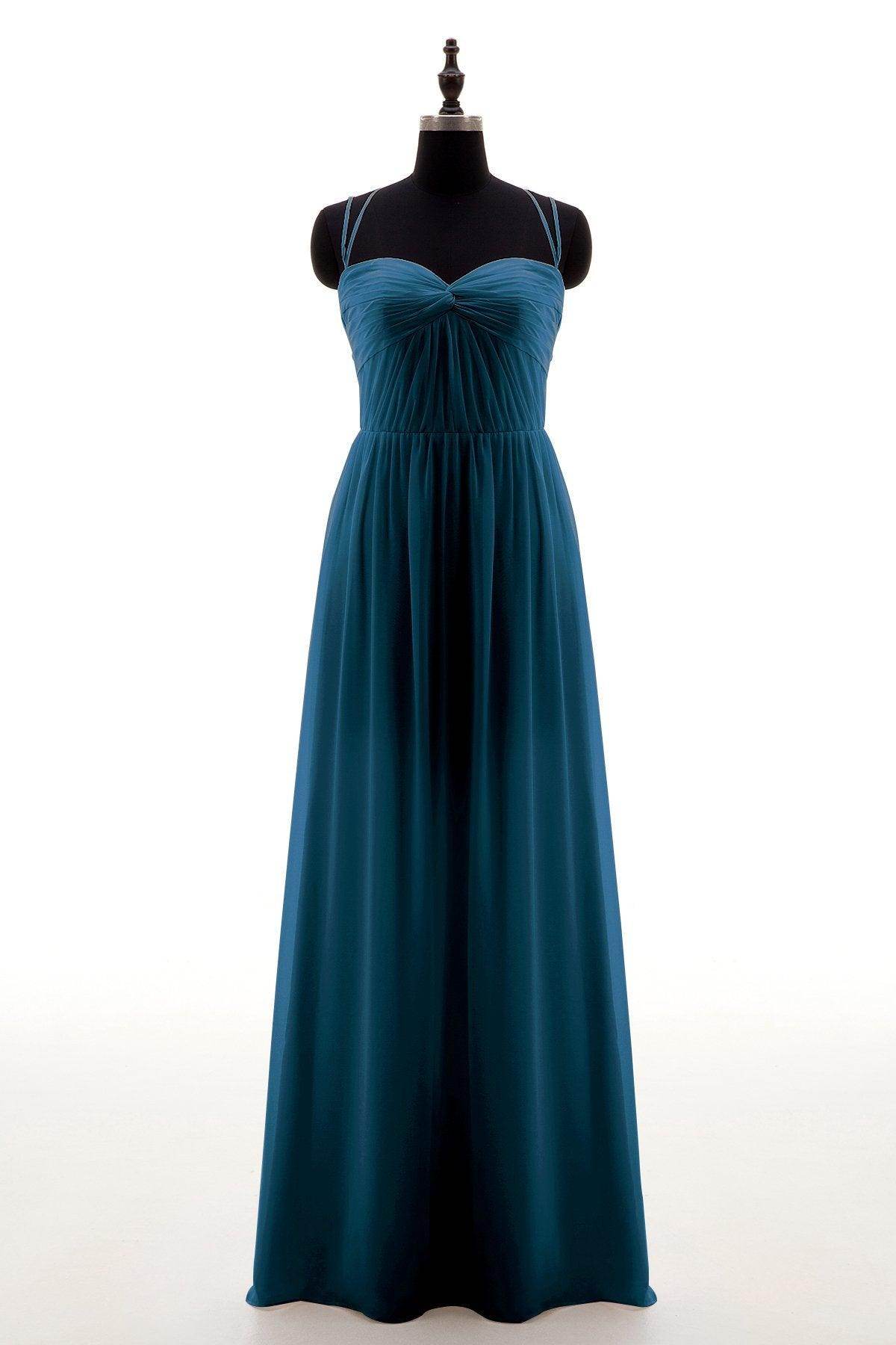 Sheath-Column Floor Length Chiffon Bridesmaid Dress NB3316