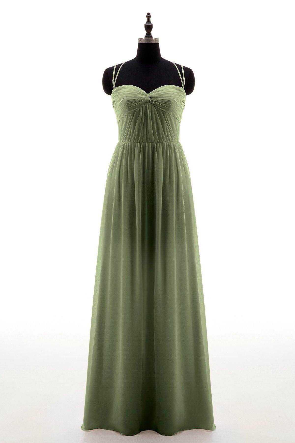 Sheath-Column Floor Length Chiffon Bridesmaid Dress NB3316