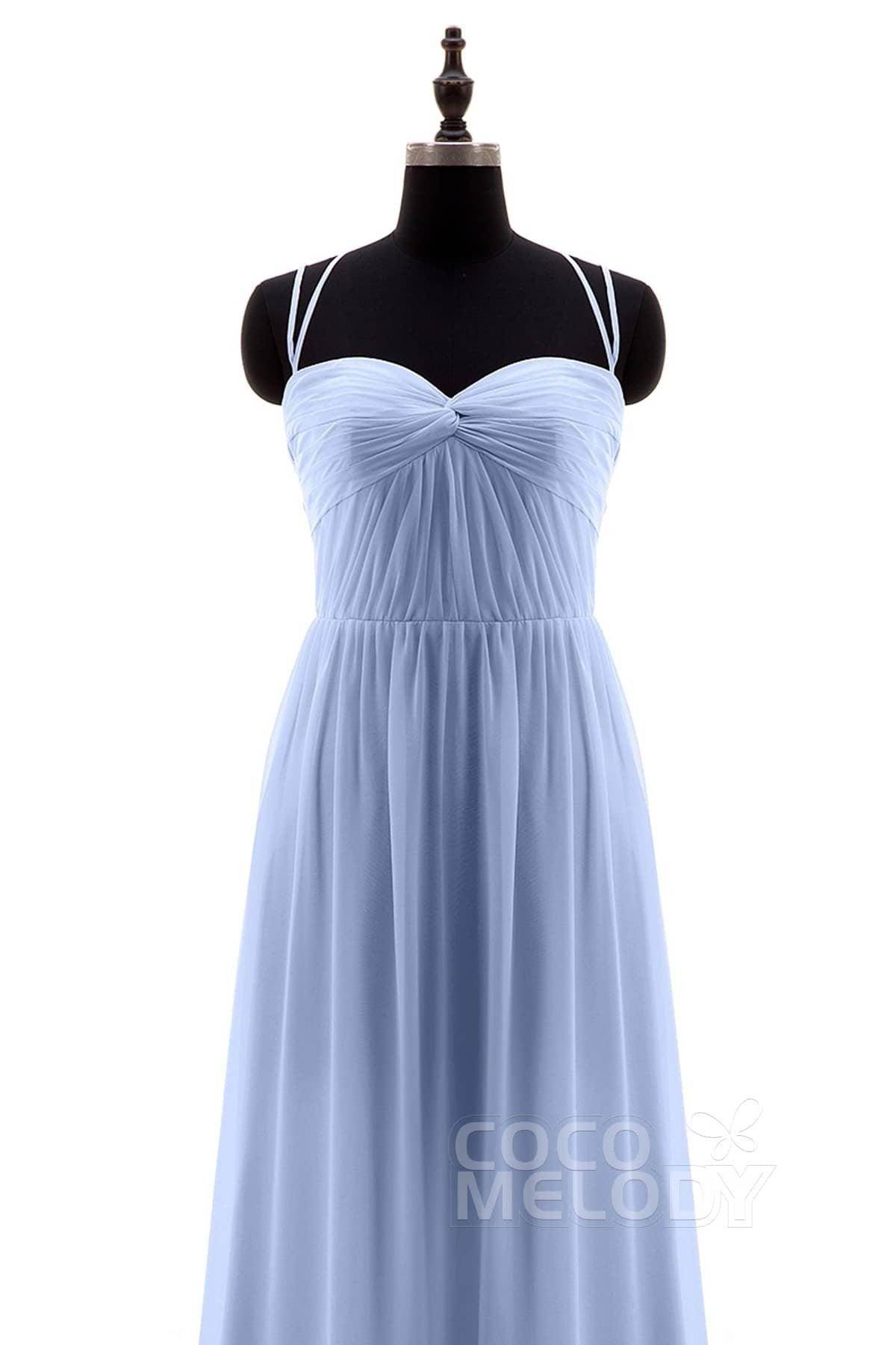 Sheath-Column Floor Length Chiffon Bridesmaid Dress NB3316