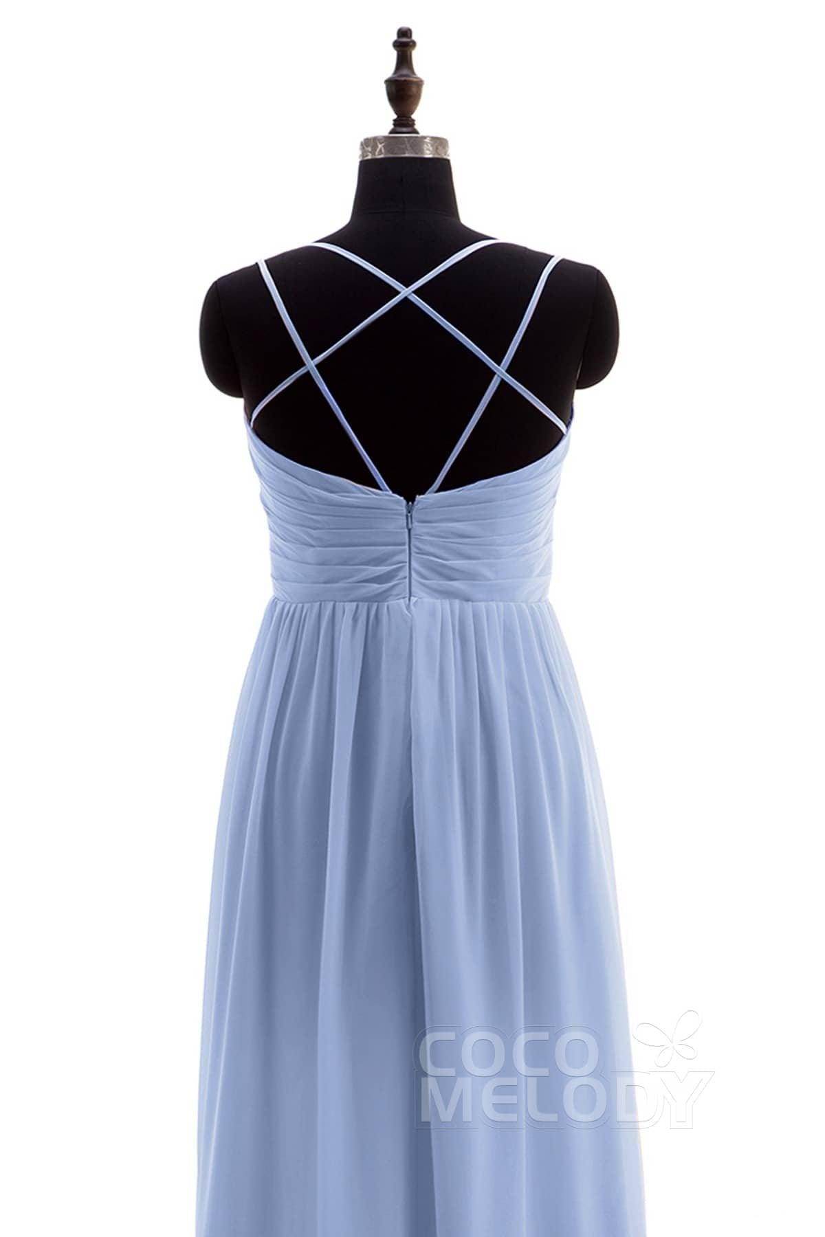 Sheath-Column Floor Length Chiffon Bridesmaid Dress NB3316