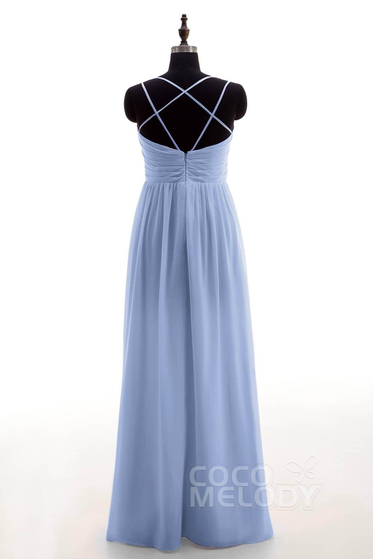 Sheath-Column Floor Length Chiffon Bridesmaid Dress NB3316
