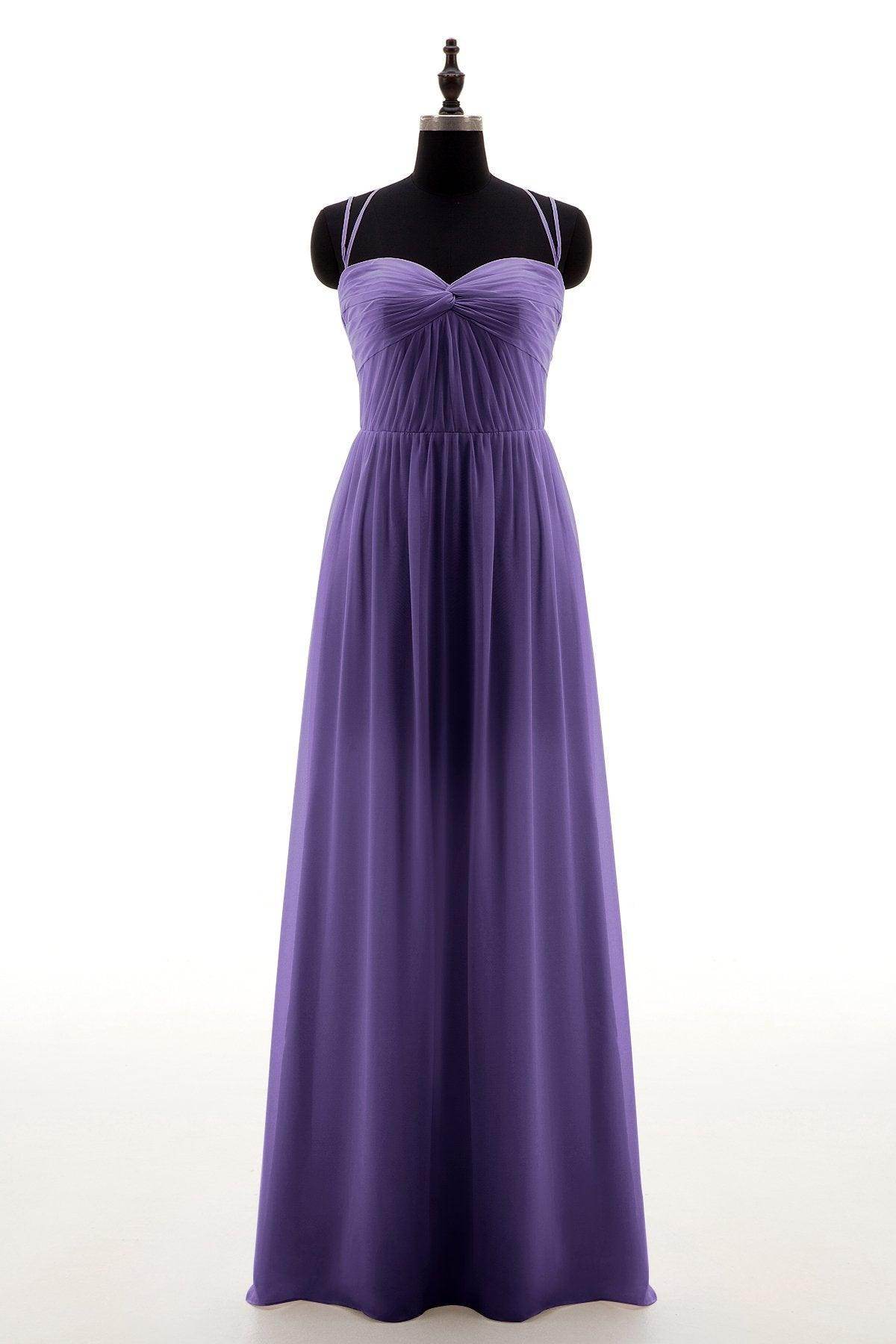 Sheath-Column Floor Length Chiffon Bridesmaid Dress NB3316