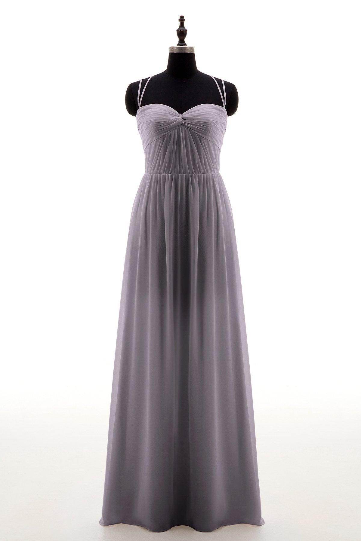 Sheath-Column Floor Length Chiffon Bridesmaid Dress NB3316