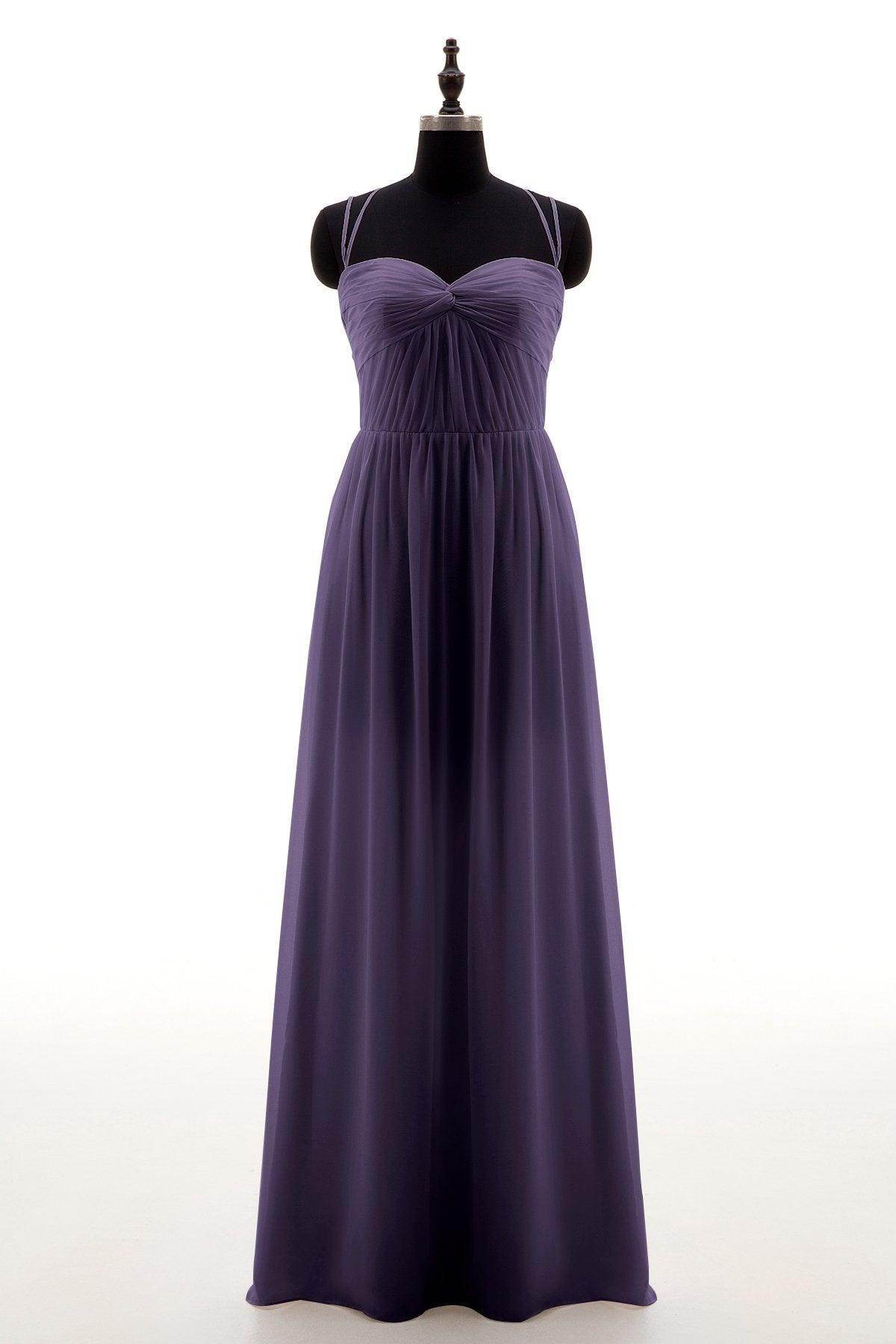 Sheath-Column Floor Length Chiffon Bridesmaid Dress NB3316