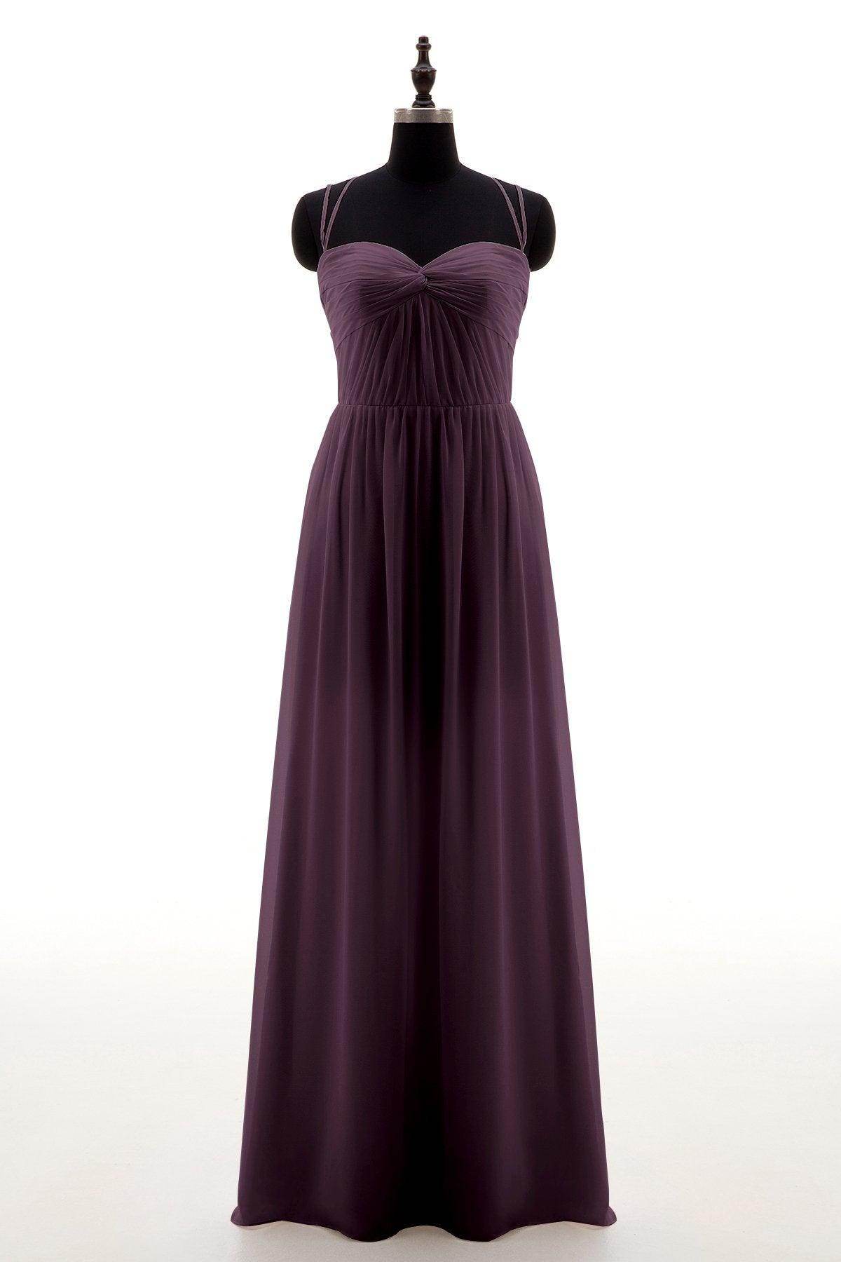 Sheath-Column Floor Length Chiffon Bridesmaid Dress NB3316