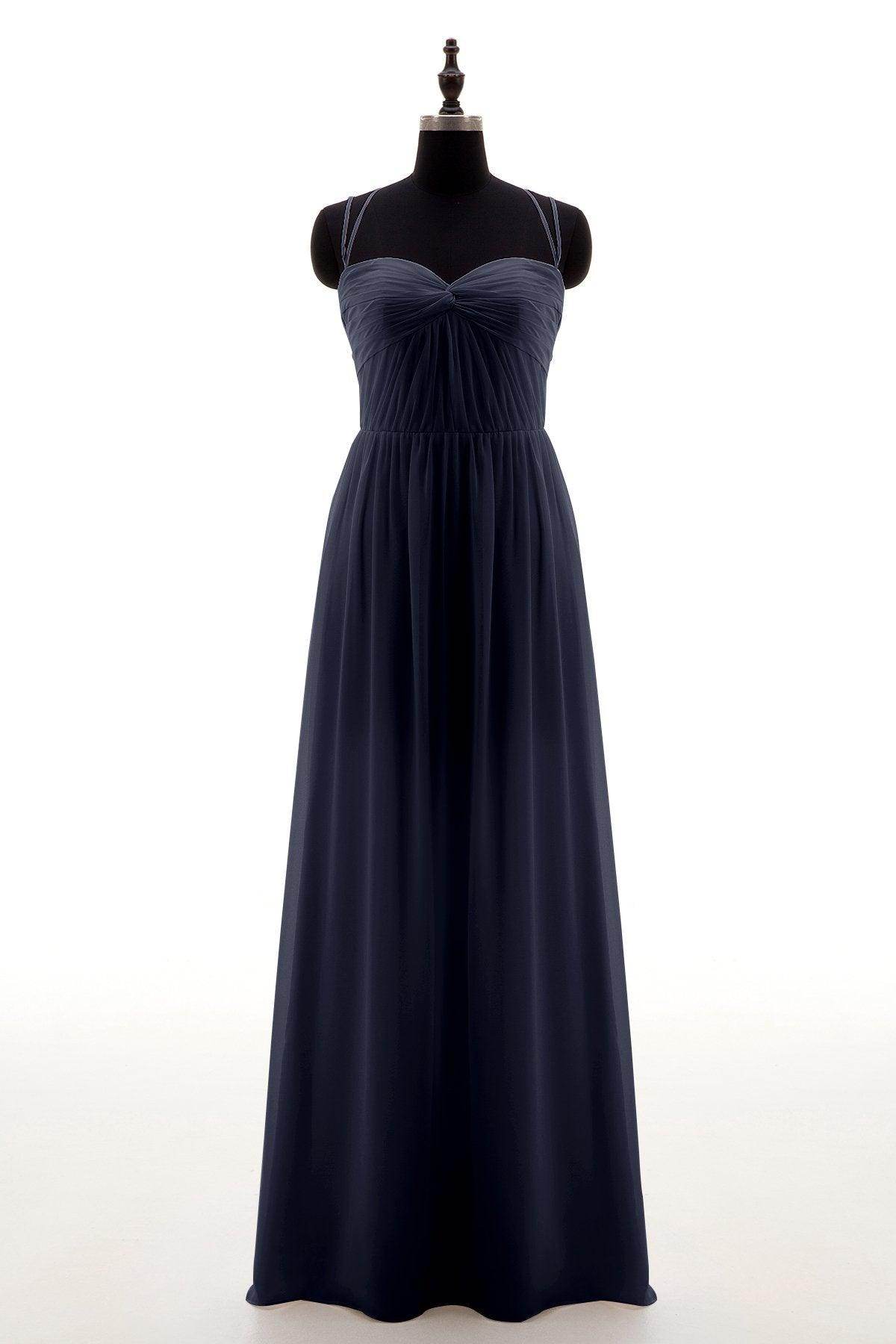 Sheath-Column Floor Length Chiffon Bridesmaid Dress NB3316