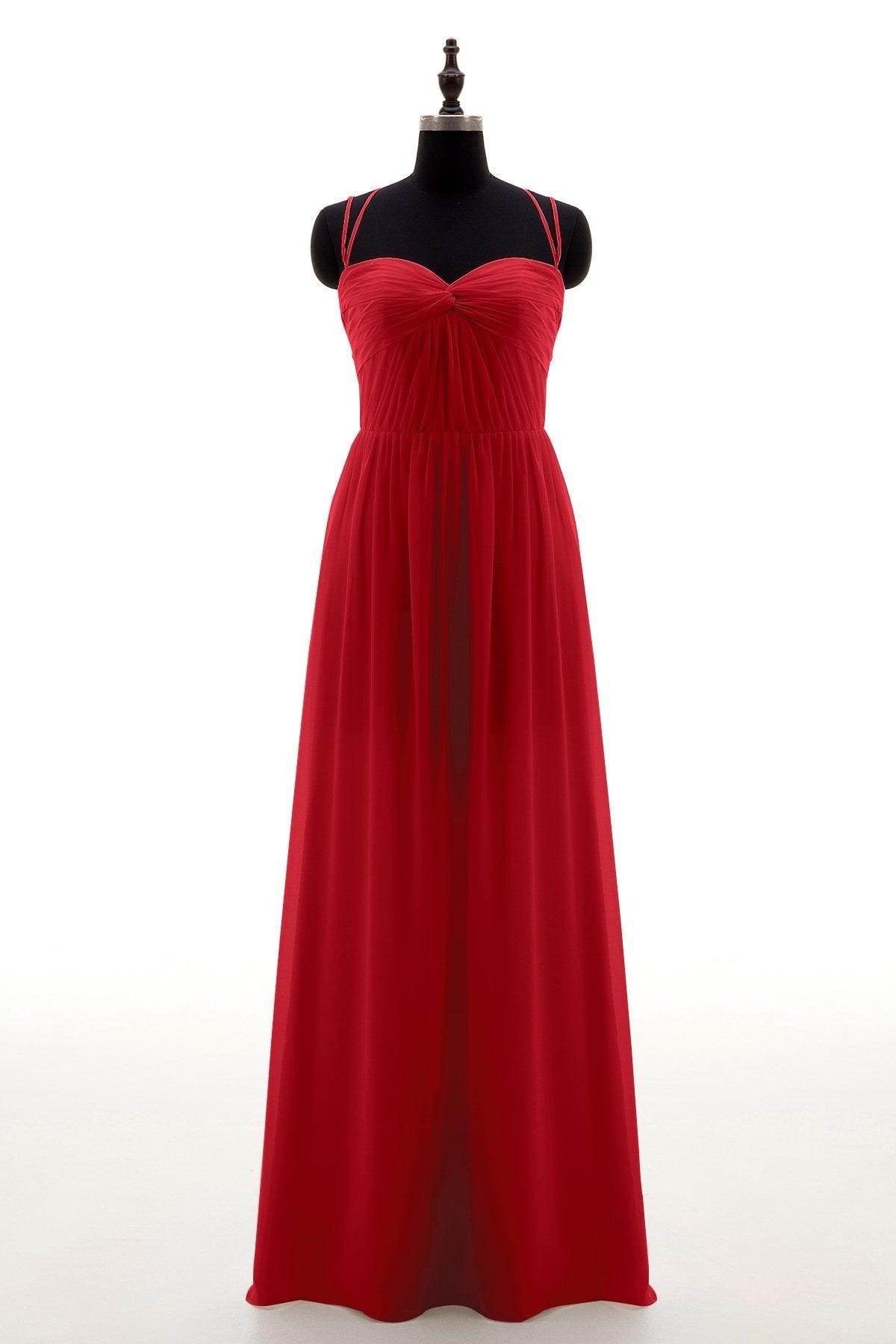 Sheath-Column Floor Length Chiffon Bridesmaid Dress NB3316