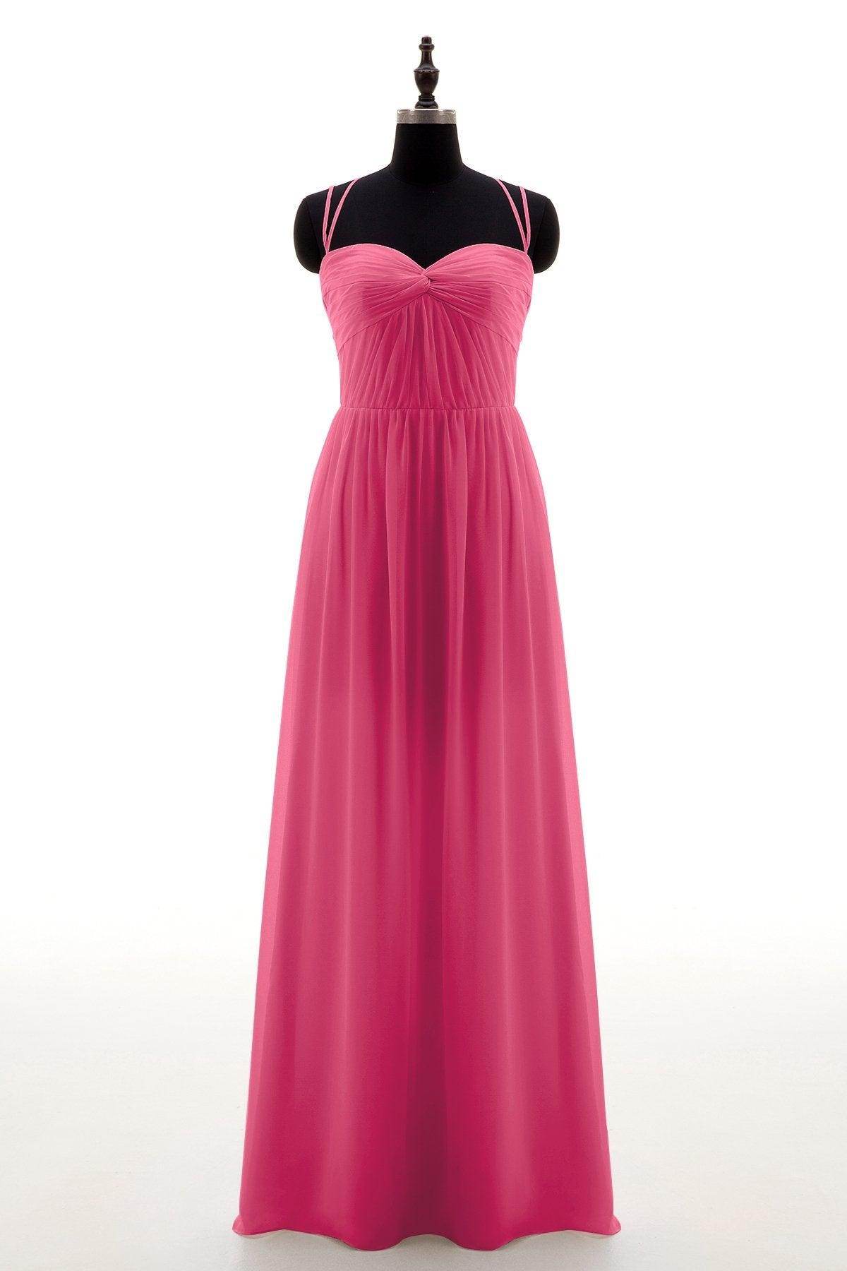 Sheath-Column Floor Length Chiffon Bridesmaid Dress NB3316