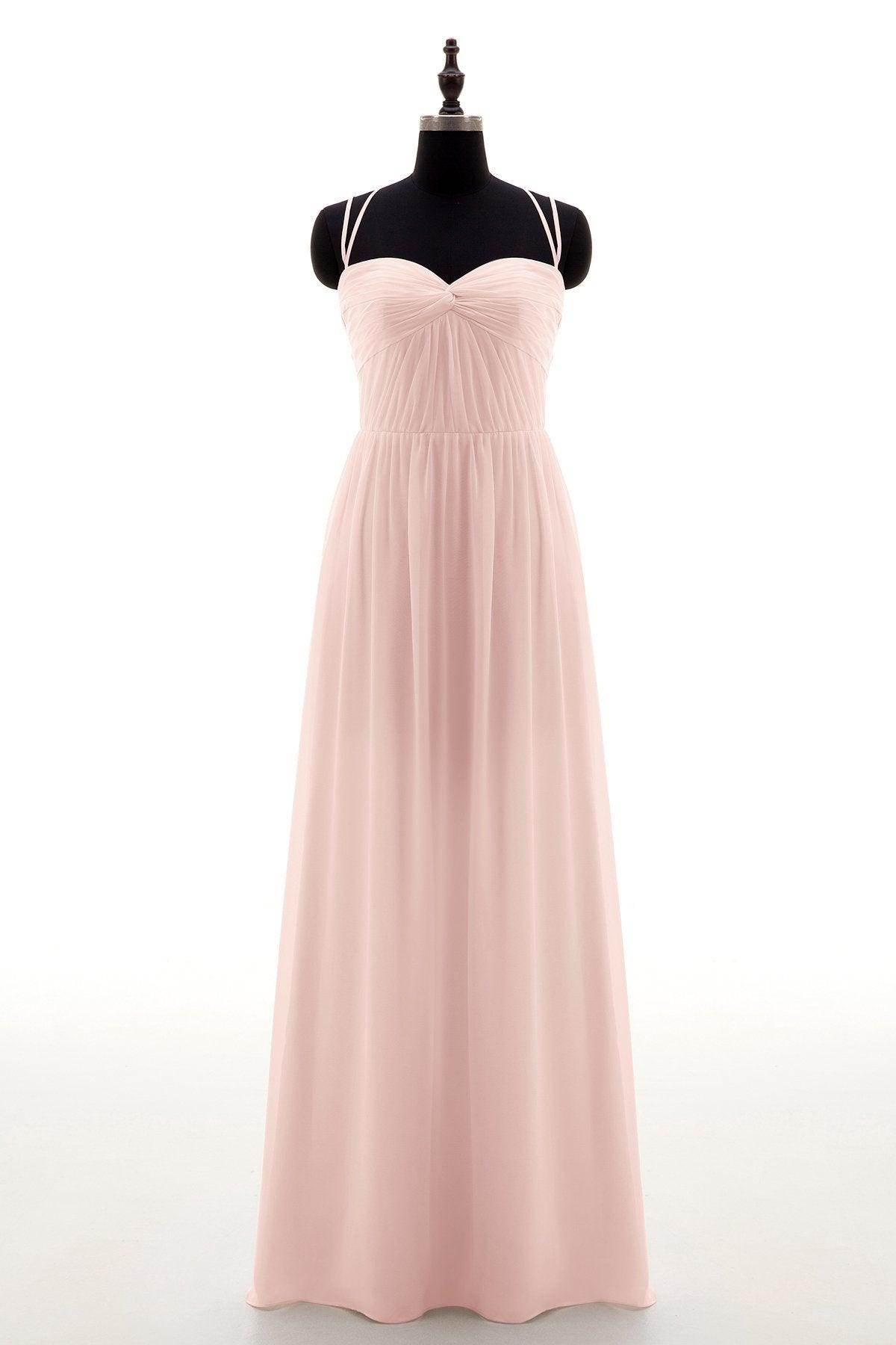 Sheath-Column Floor Length Chiffon Bridesmaid Dress NB3316