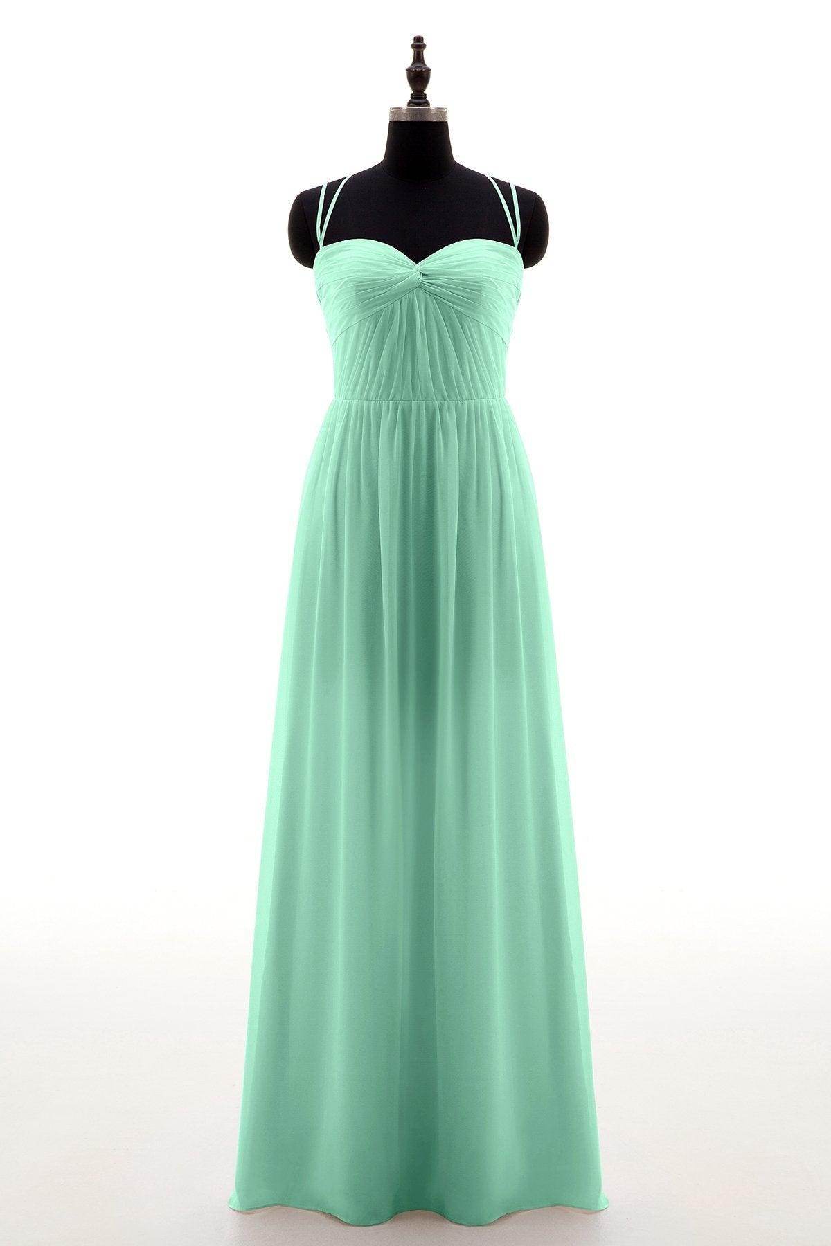 Sheath-Column Floor Length Chiffon Bridesmaid Dress NB3316